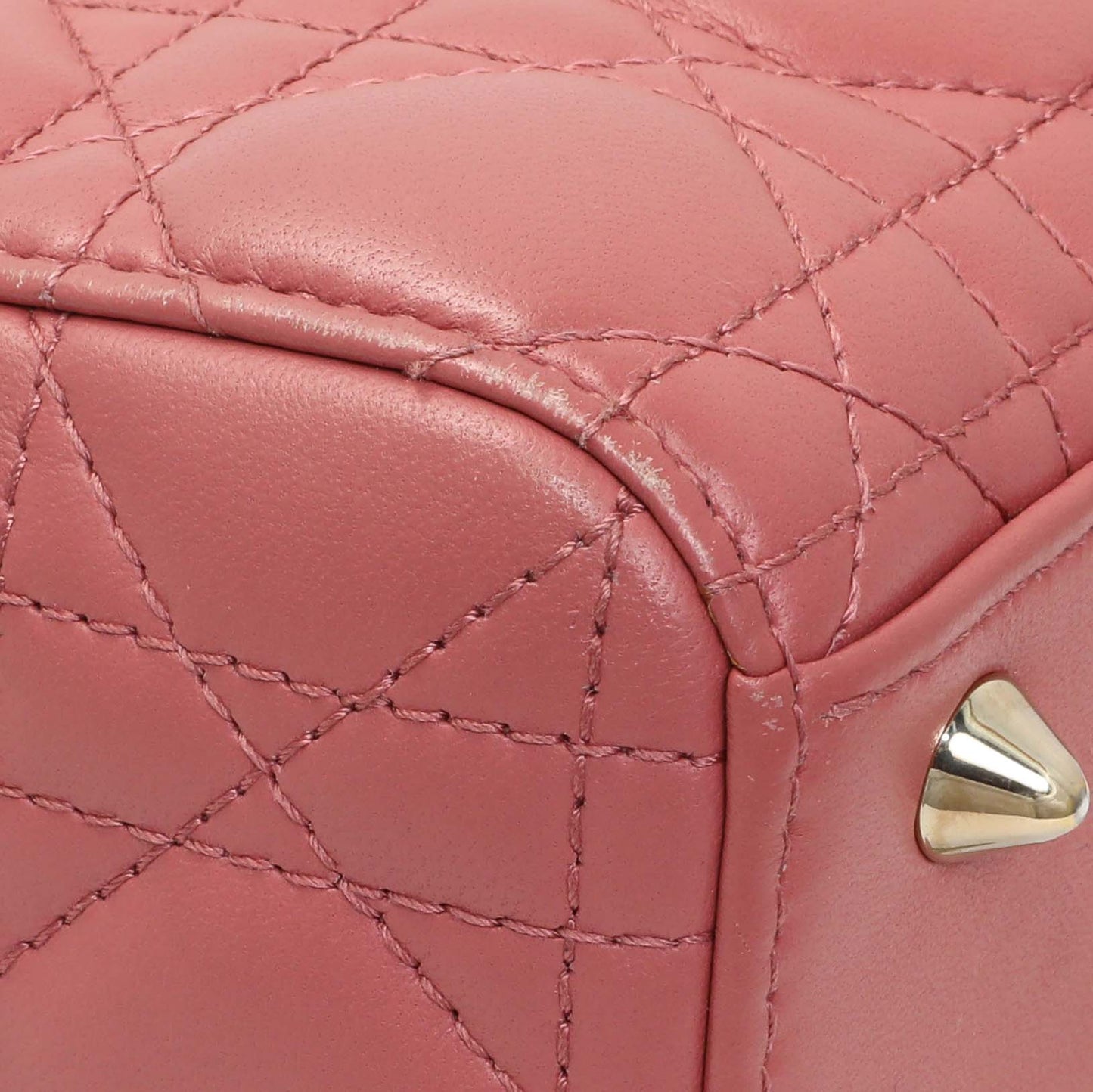 Exclusive Christian Dior Pink Lambskin Cannage Small My ABCDior Lady Dior — Lifestyle View