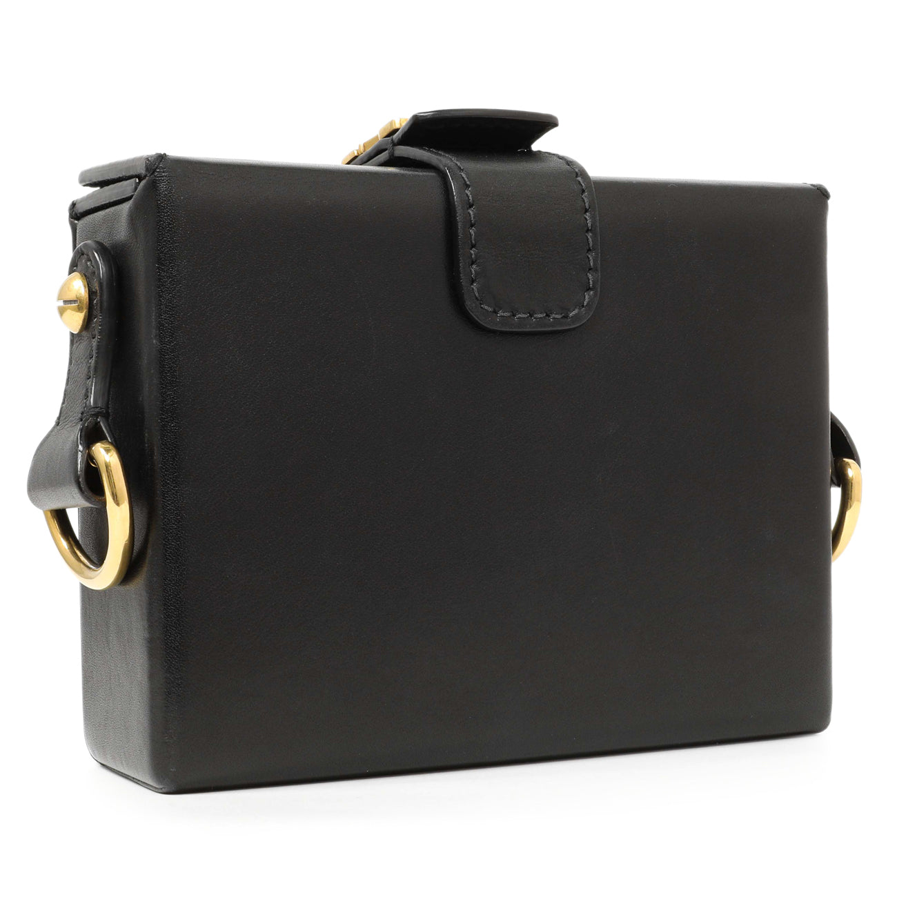 Exclusive Christian Dior Black Lambskin Dioraddict Lockbox — Side View