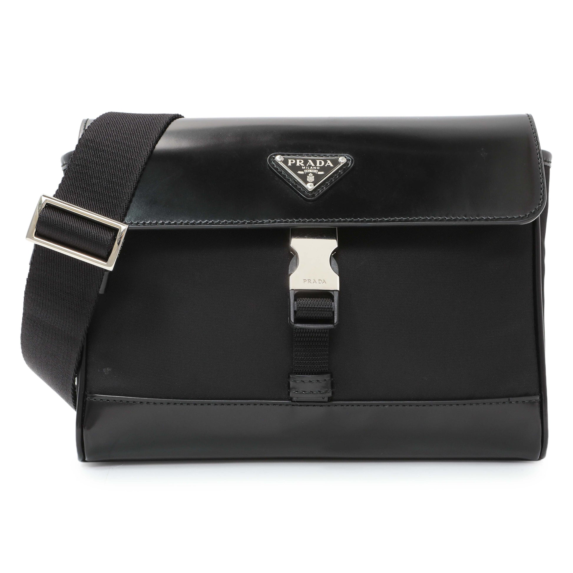 Exclusive Prada Black Re-Nylon Crossbody — Front View