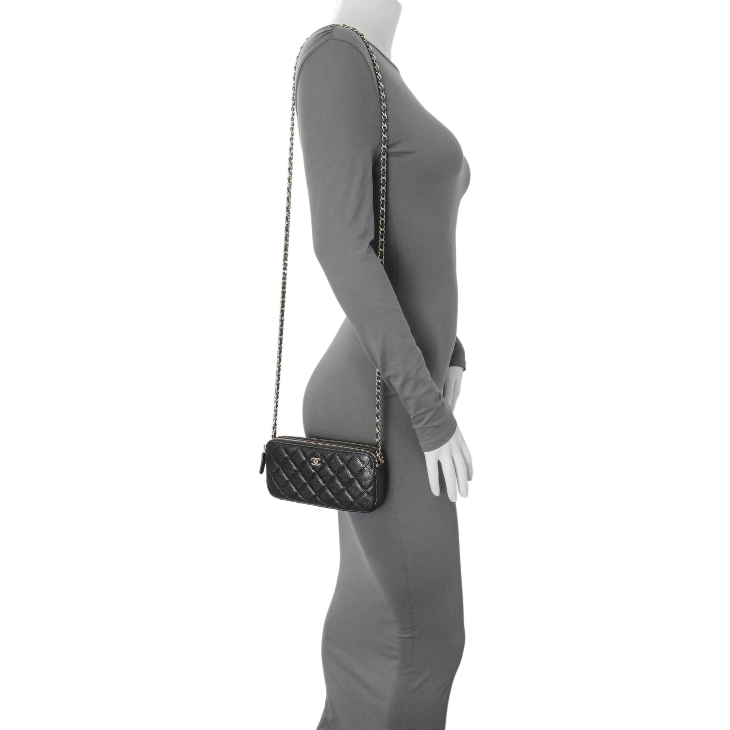 Exclusive Chanel Black Caviar Quilted Small Clutch With Chain — Alternate View 8