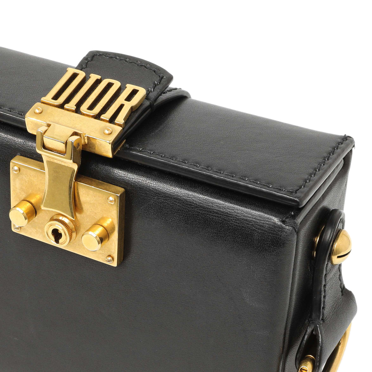 Exclusive Christian Dior Black Lambskin Dioraddict Lockbox — Alternate View 11
