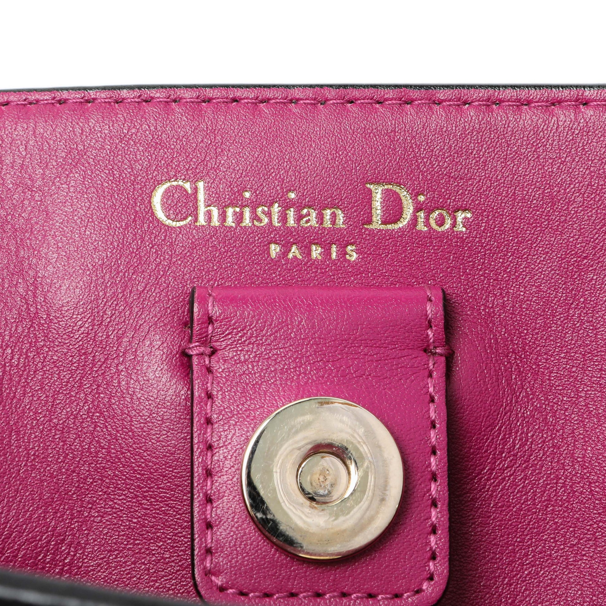 Exclusive Christian Dior Black Bullcalf Medium Diorissimo Tote — Detail View