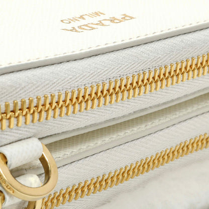 Exclusive Prada White Shearling Mini Triangle Crossbody Pouch — Alternate View 8