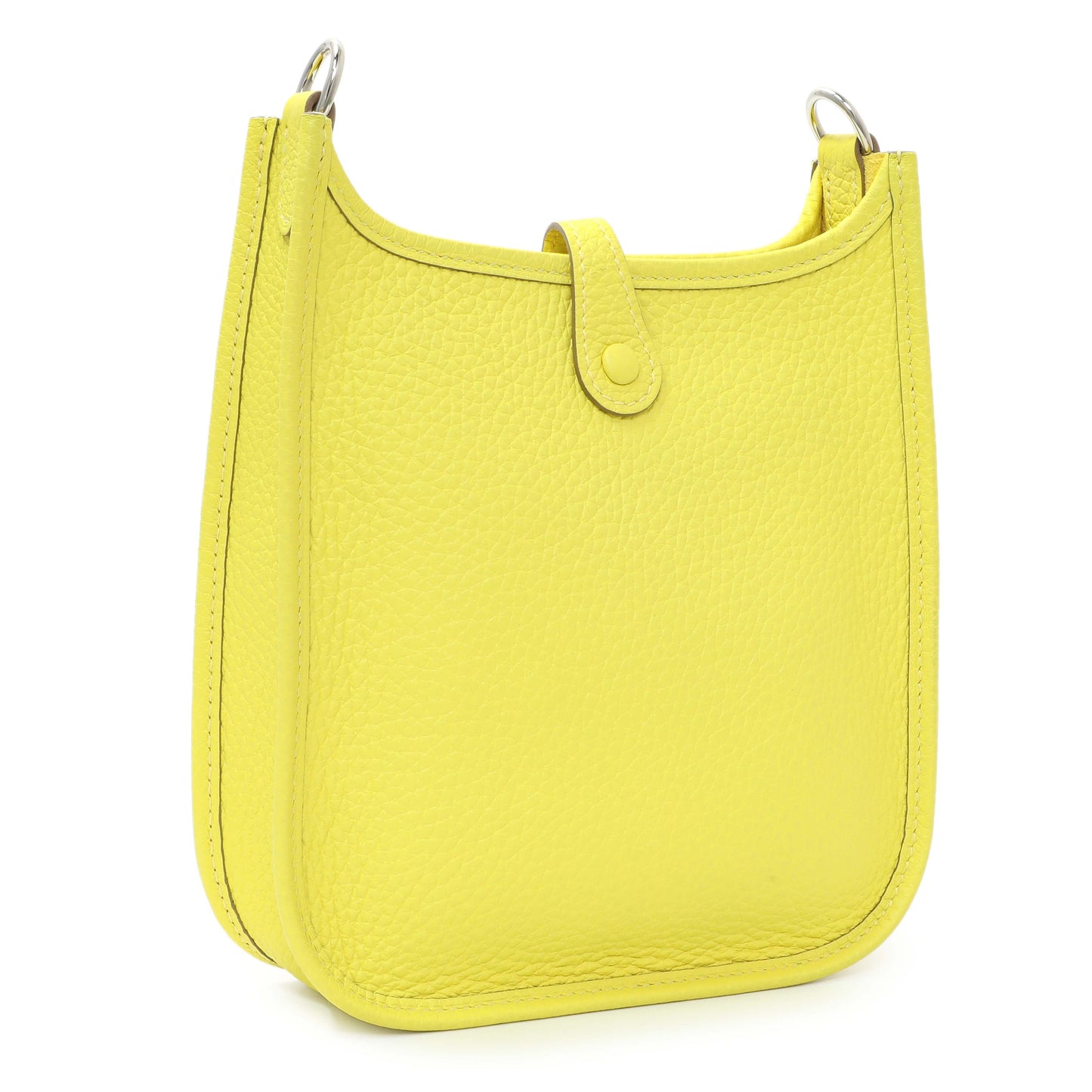 Exclusive Hermes Lime Citron Taurillon Clemence Maxi Quadrille Evelyne TPM — Side View