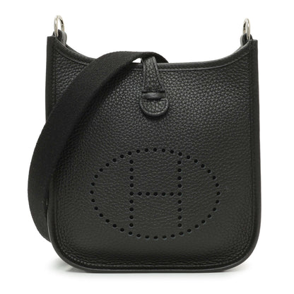 Exclusive Hermes Black Clemence Evelyne TPM — Front View