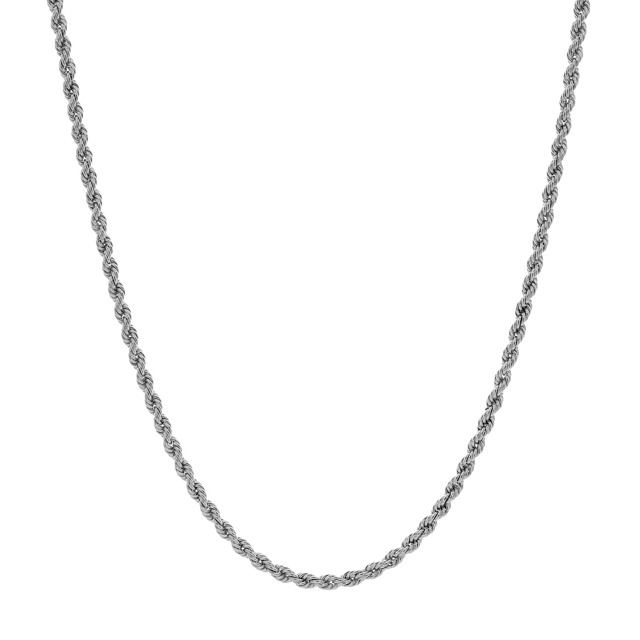 Exclusive Platinum Rope Chain — Front View