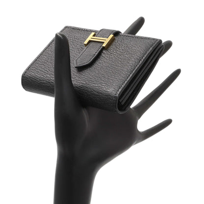 Exclusive Hermes Black Chevre Mysore Bearn Card Holder Wallet — Alternate View 7