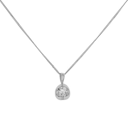 Exclusive 14K White Gold 0.20 Carat Diamond Pendant — Front View