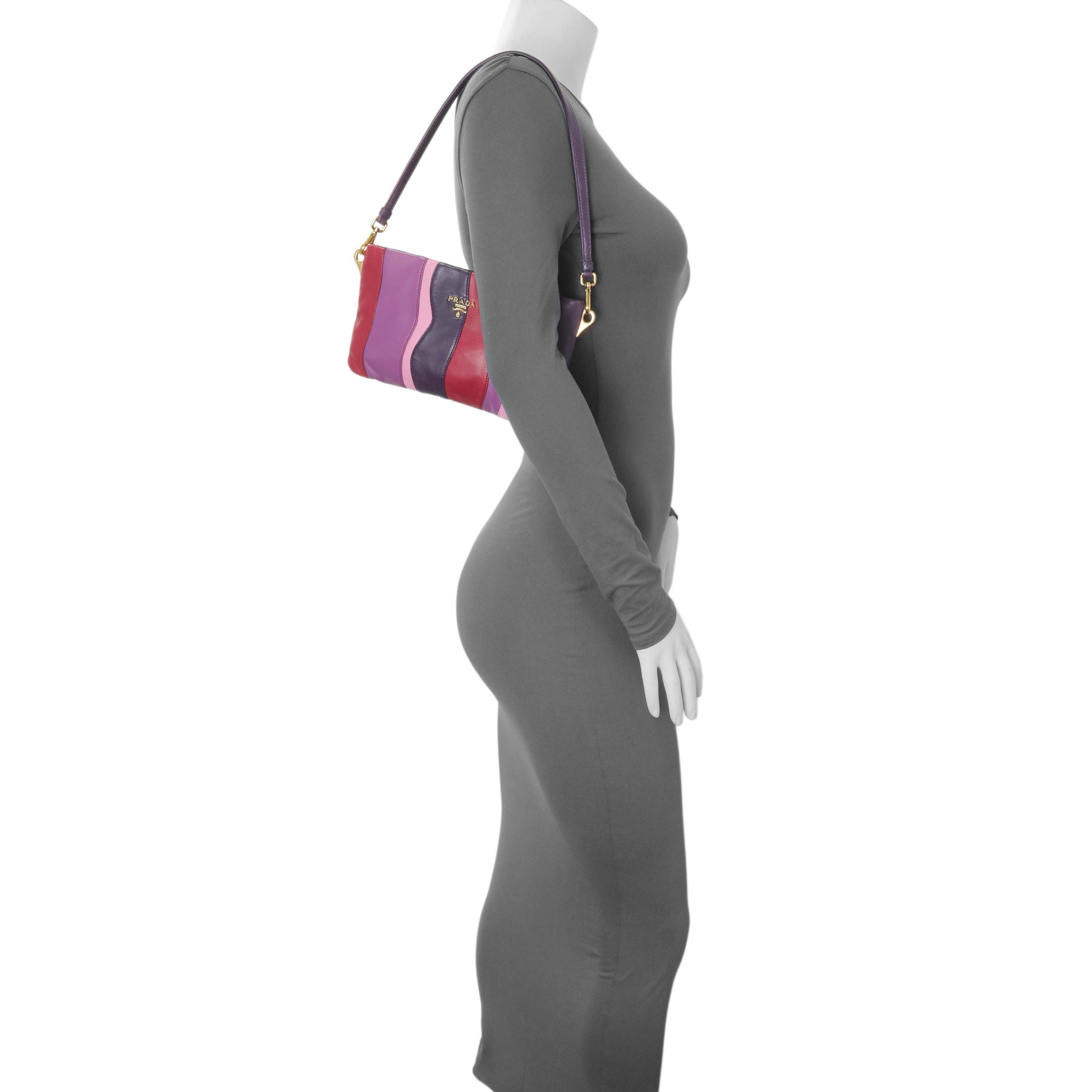 Exclusive Prada Multicolor Nappa Stripes Clutch — Alternate View 9