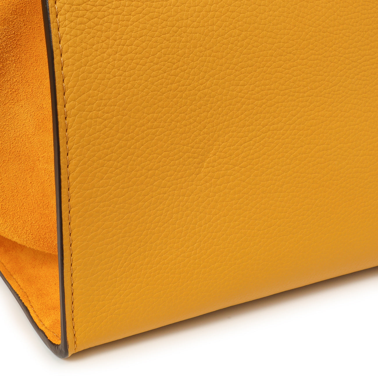 Exclusive Celine Yellow Drummed Calfskin Suede Medium Trapeze — Alternate View 7