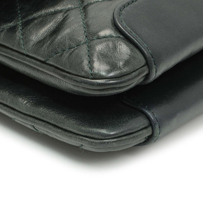 Exclusive Chanel Teal Glazed Calfskin Crossbody Flap — Top View