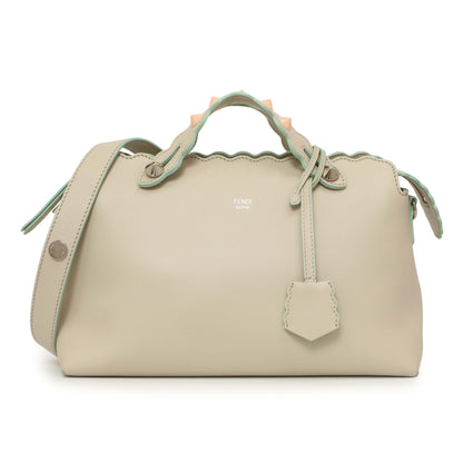 Exclusive Fendi Grey Vitello Dolce Studded Medium By The Way — Front View