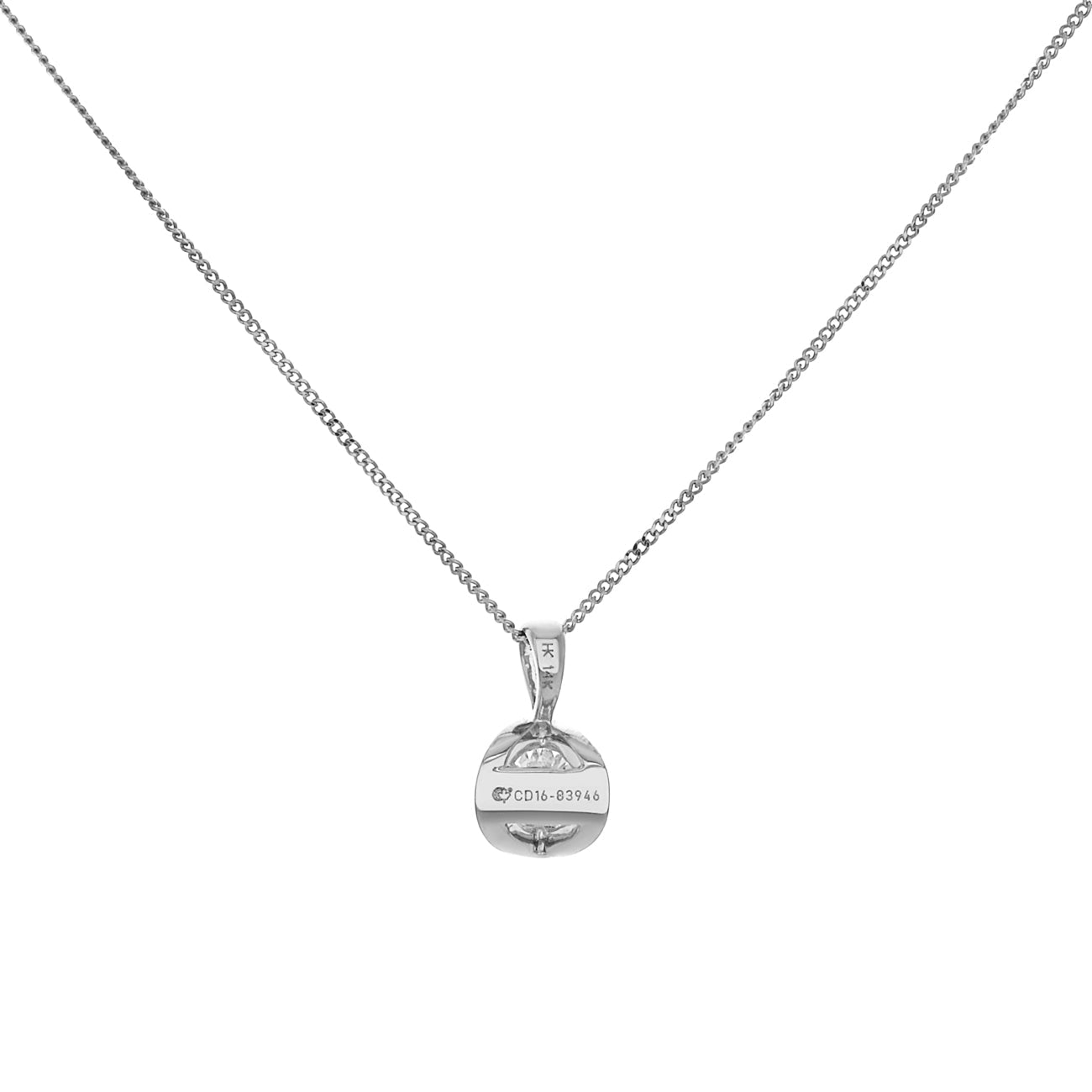 Exclusive 14K White Gold 0.20 Carat Diamond Pendant — Side View