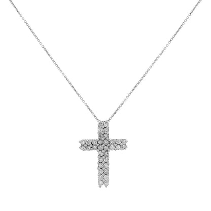 Exclusive 18K White Gold 1.02 Carat Diamond Cross Pendant — Front View