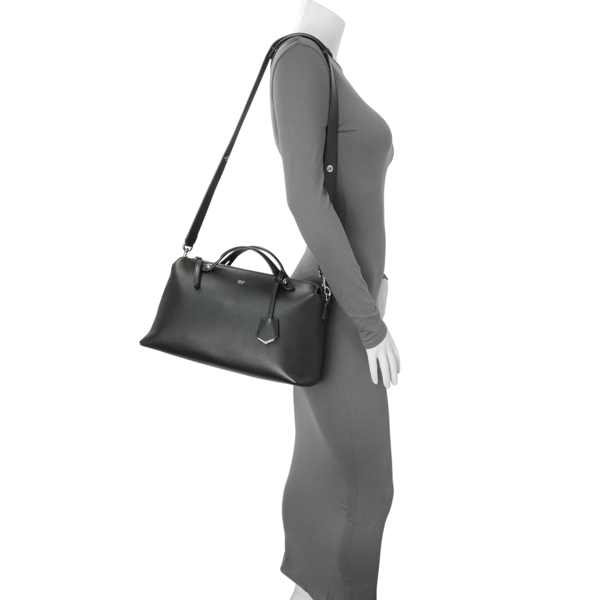 Exclusive Fendi Black Vitello Dolce By The Way Boston Bag — Alternate View 8