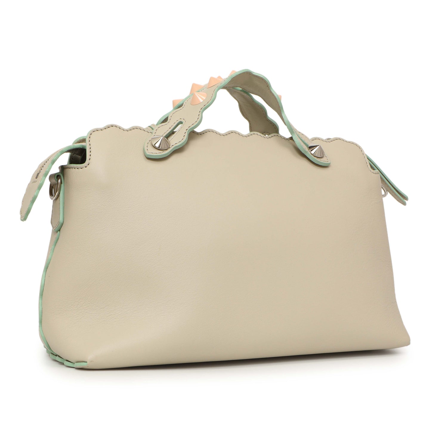 Exclusive Fendi Grey Vitello Dolce Studded Medium By The Way — Side View