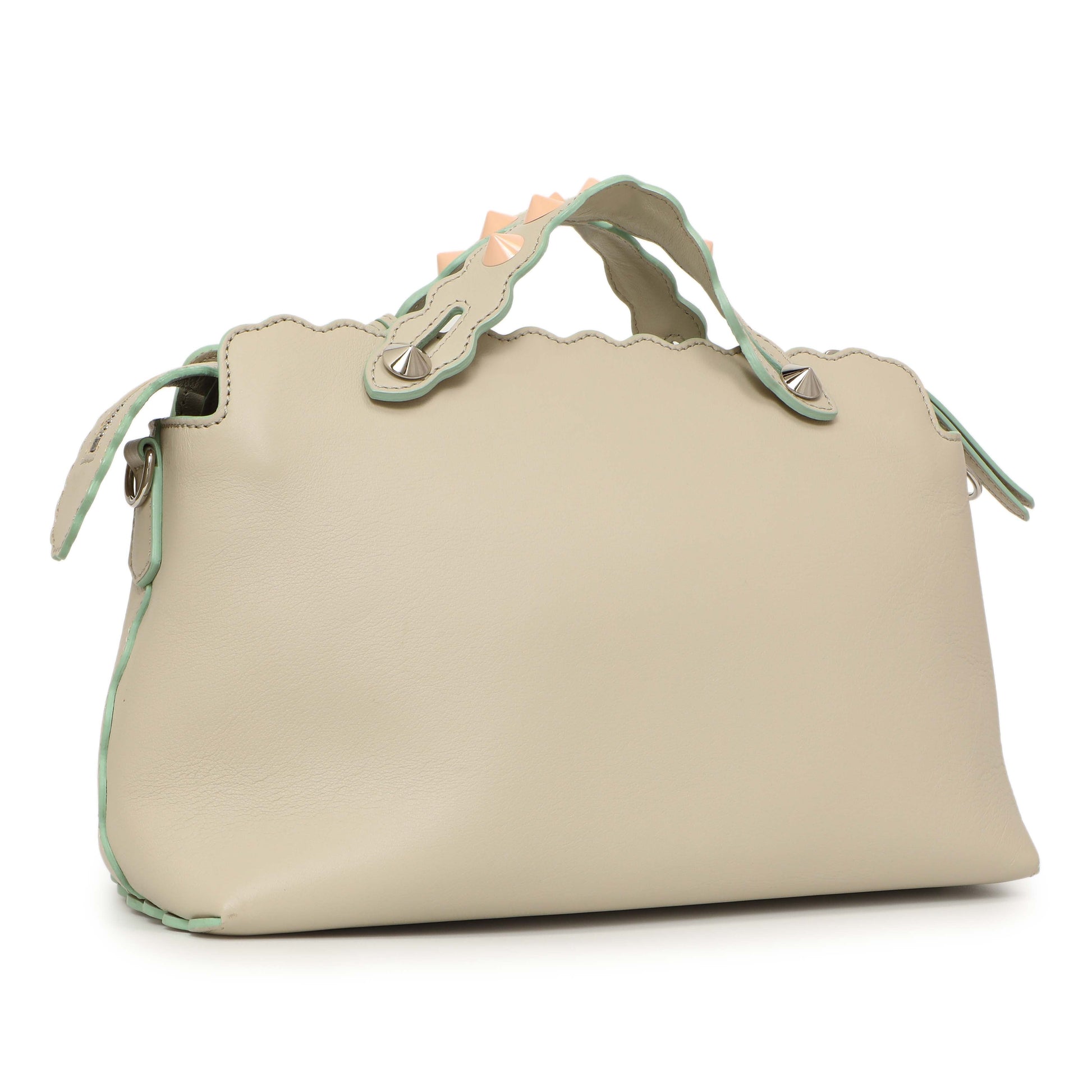 Exclusive Fendi Grey Vitello Dolce Studded Medium By The Way — Side View