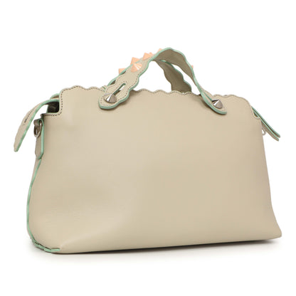 Exclusive Fendi Grey Vitello Dolce Studded Medium By The Way — Side View
