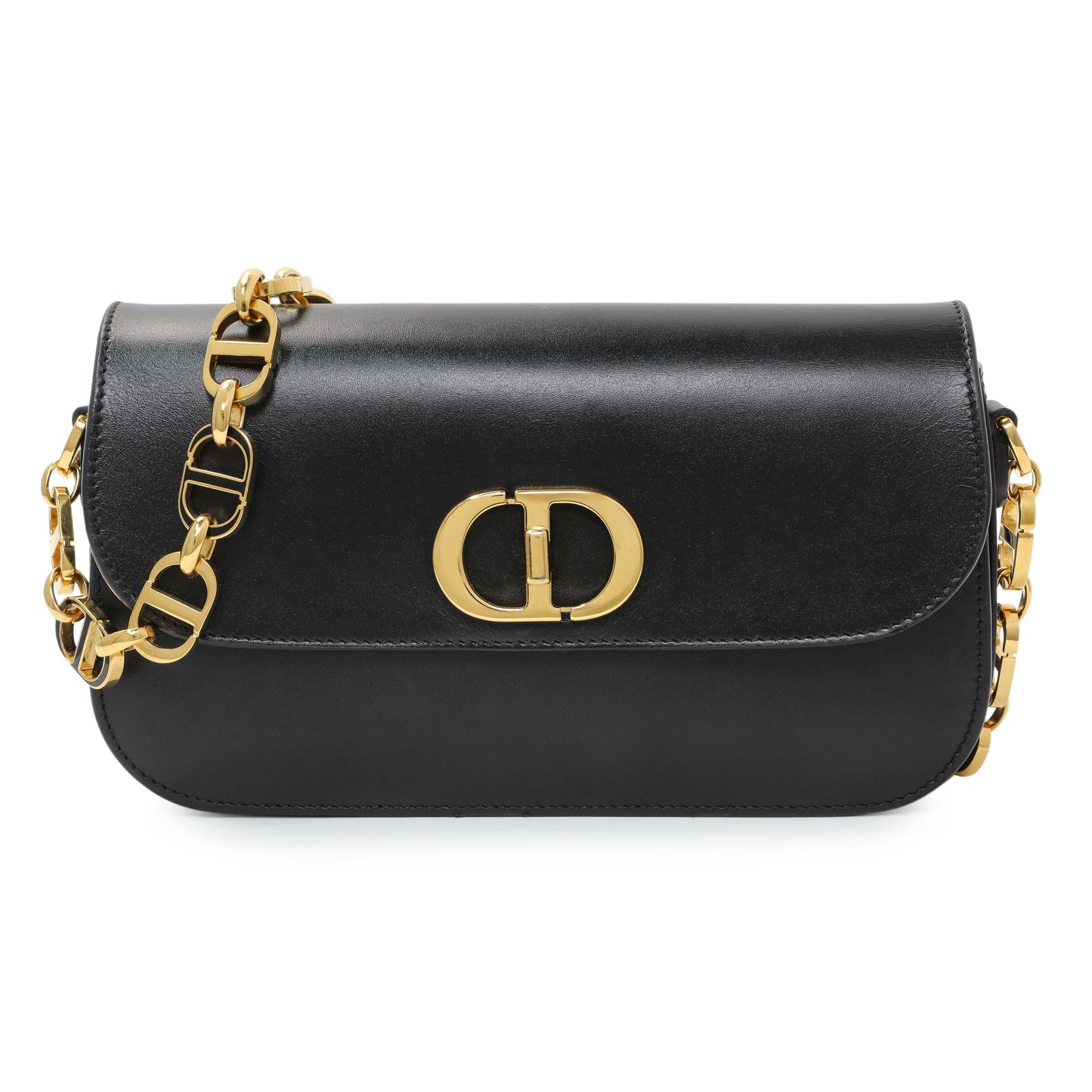 Exclusive Christian Dior Black Calfskin Montaigne Avenue — Front View