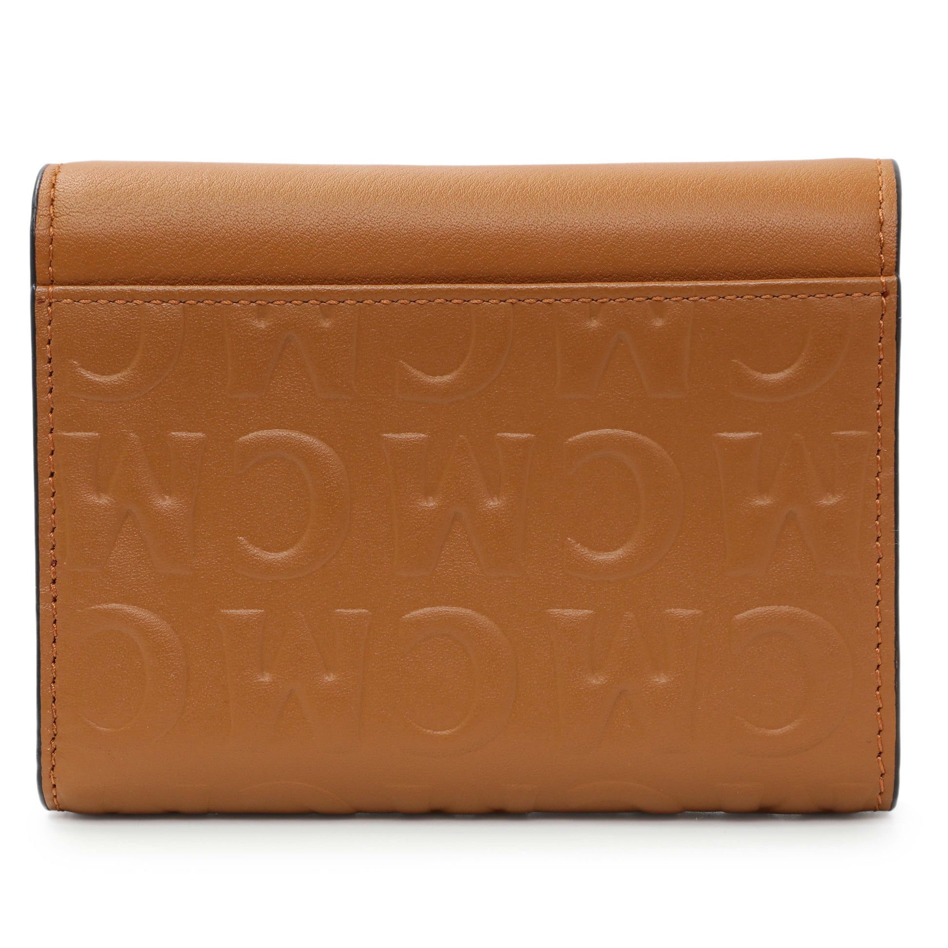 Exclusive MCM Cognac Visetos Tracy Wallet — Side View