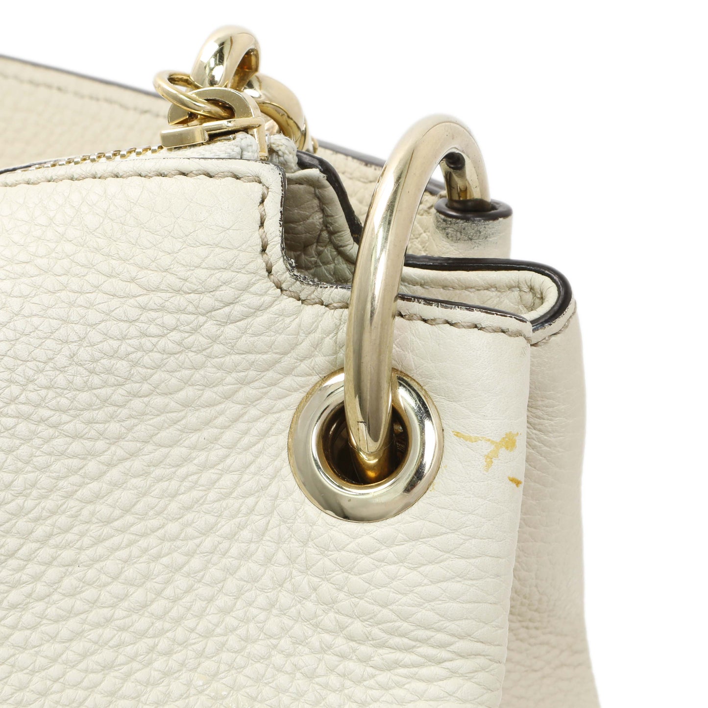 Exclusive Gucci Ivory Soho Pebbled Leather Hobo Shoulder Bag — Alternate View 11