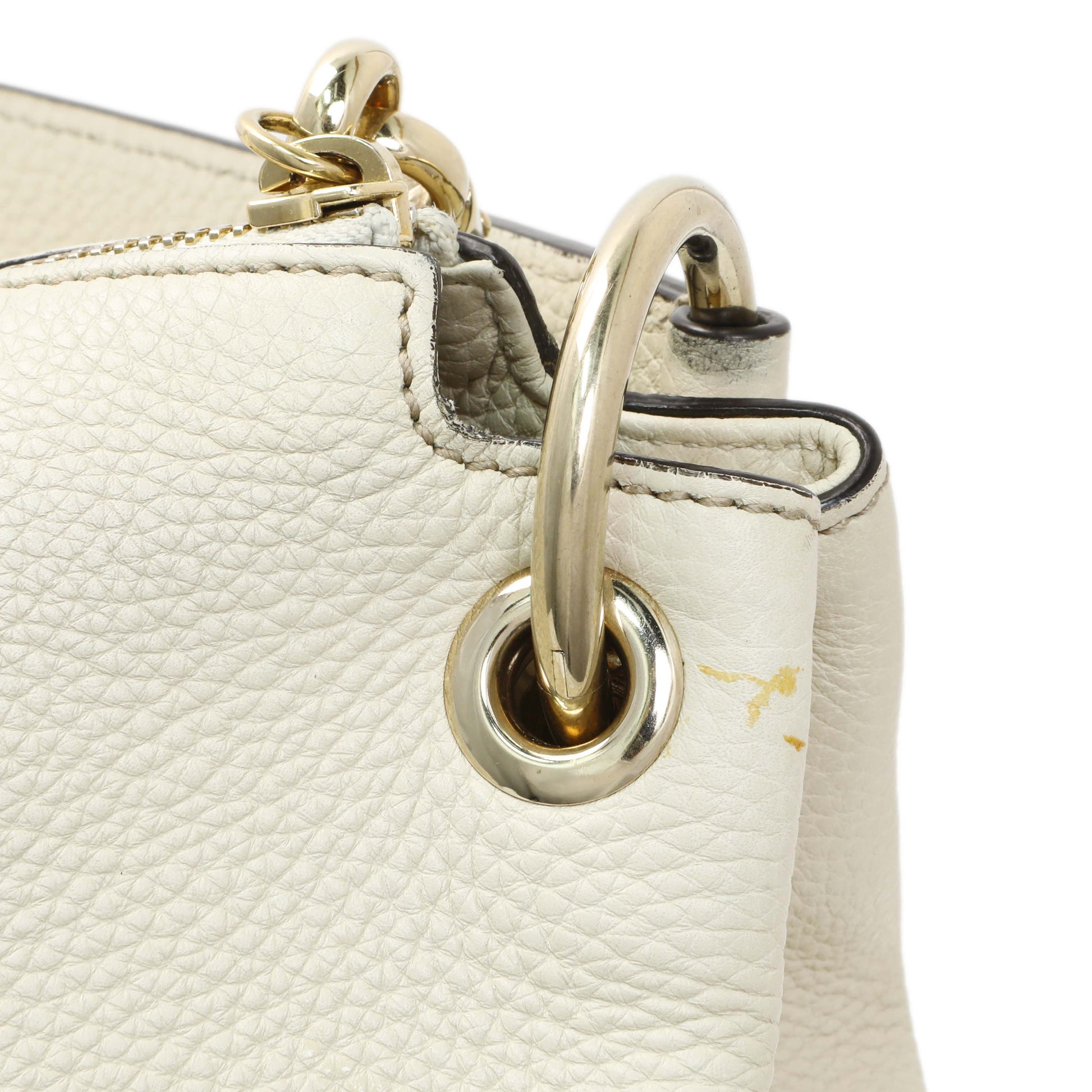 Exclusive Gucci Ivory Soho Pebbled Leather Hobo Shoulder Bag — Alternate View 11