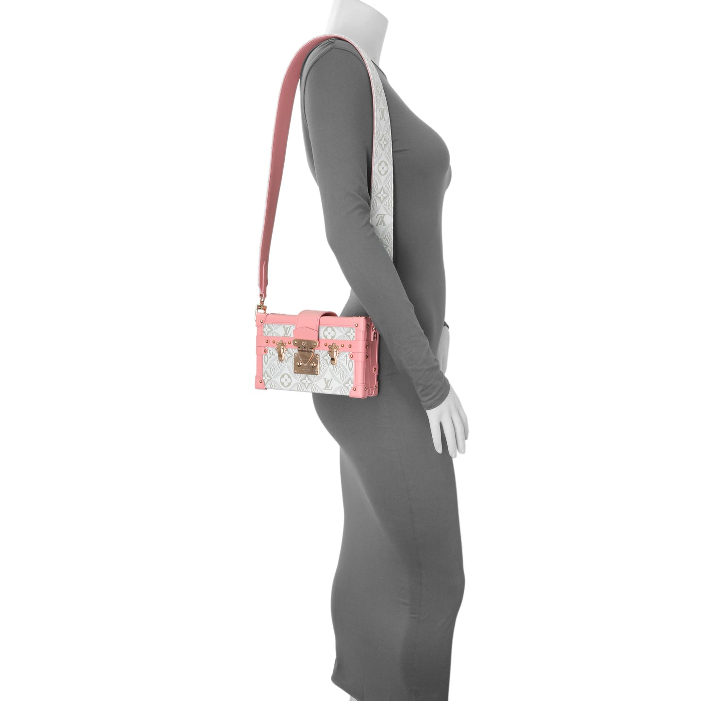 Exclusive Louis Vuitton Pink Jacquard Since 1854 Petite Malle — Lifestyle View