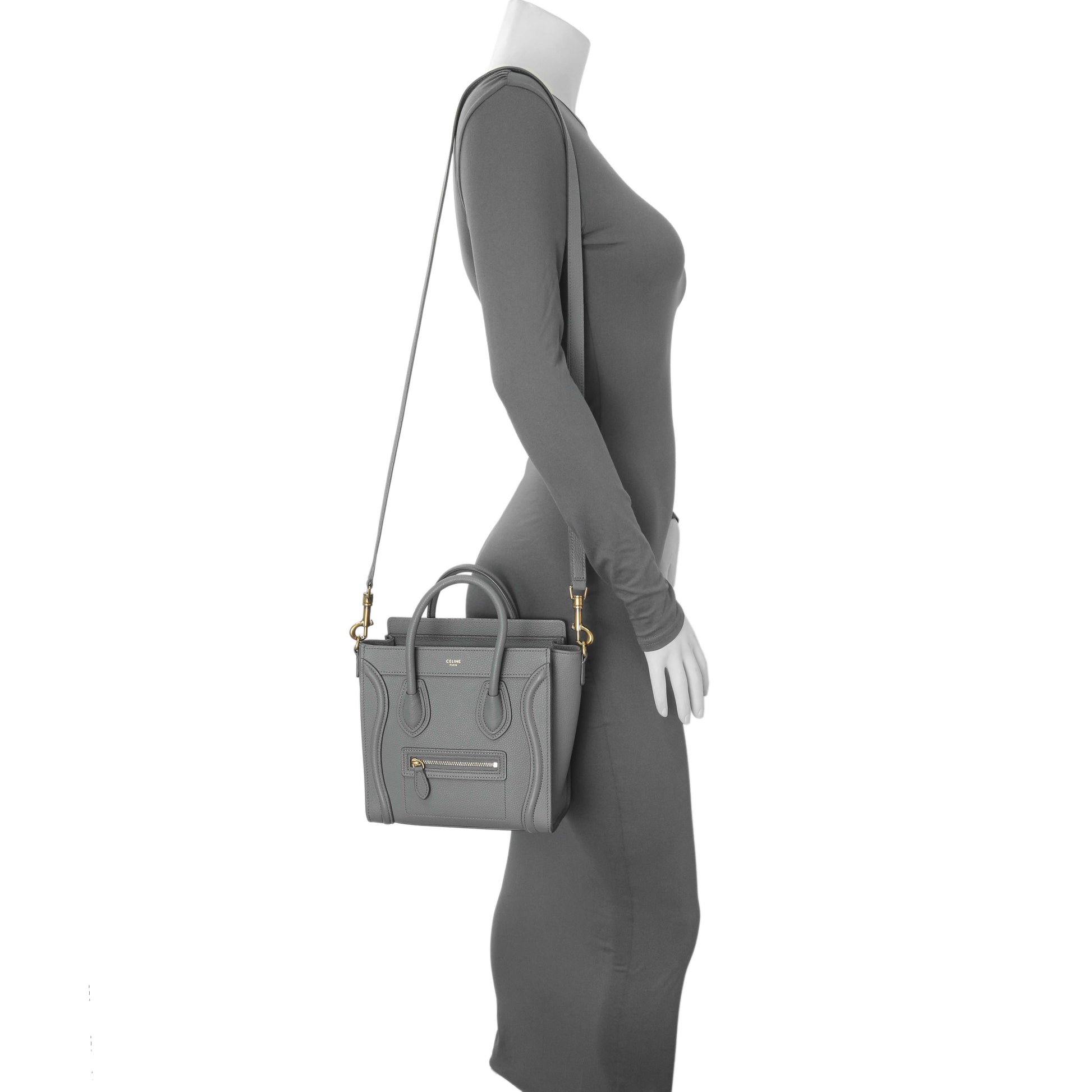 Exclusive Celine Kohl Drummed Calfskin Nano Luggage — Alternate View 10