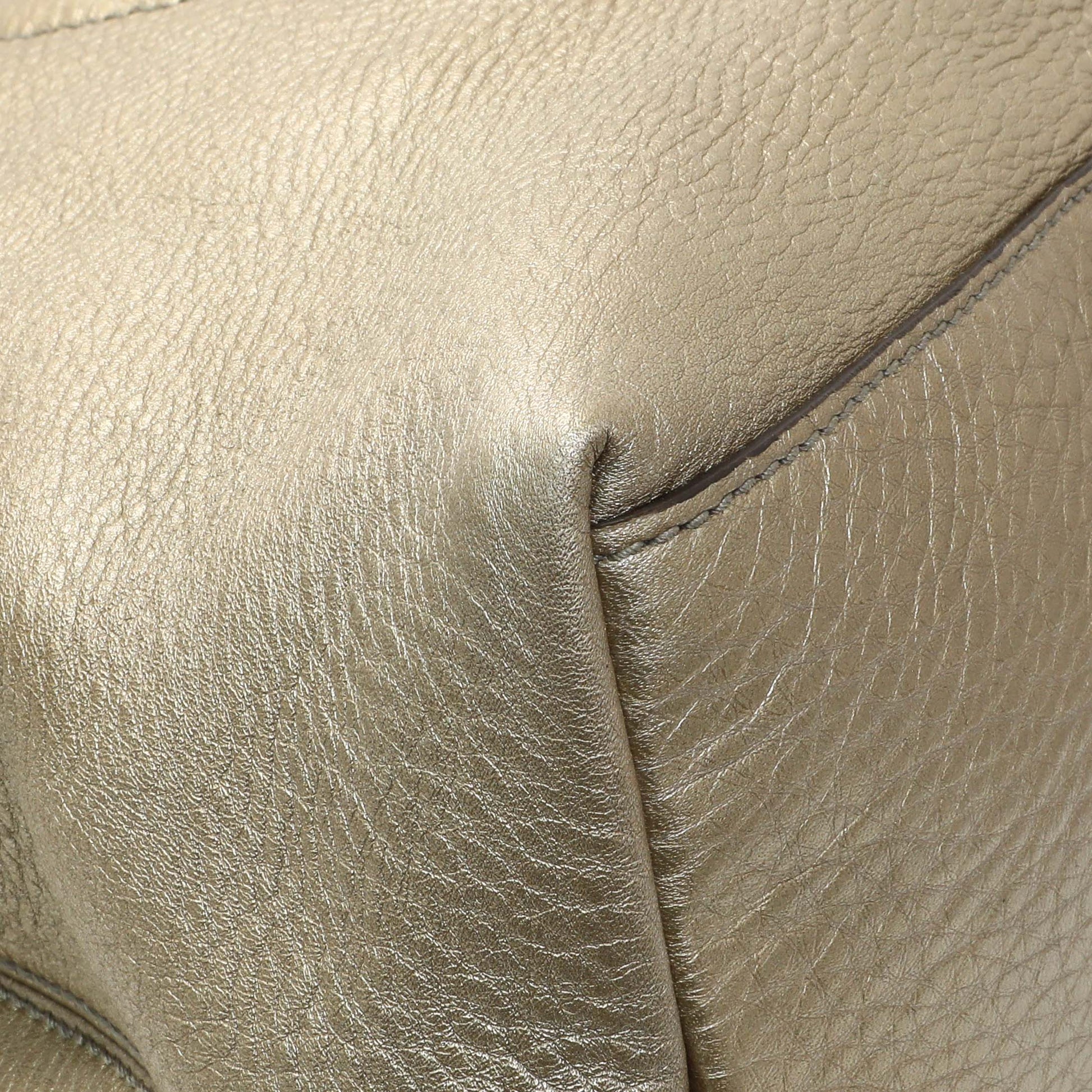 Exclusive Gucci Gold Pebbled Calfskin Medium Soho Chain Shoulder Bag — Top View