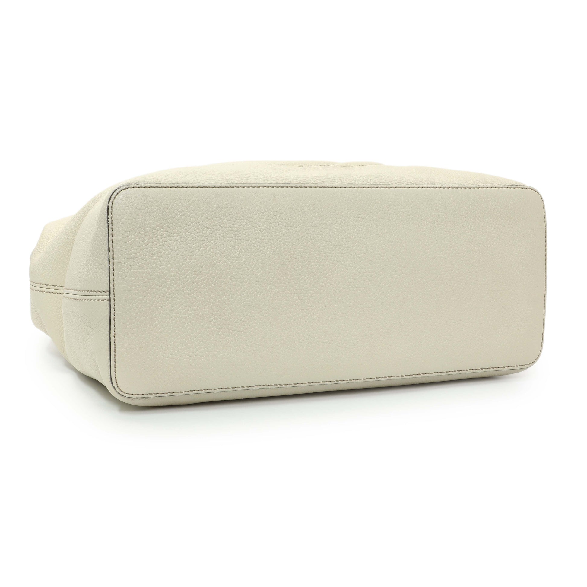 Exclusive Gucci Ivory Soho Pebbled Leather Hobo Shoulder Bag — Back View