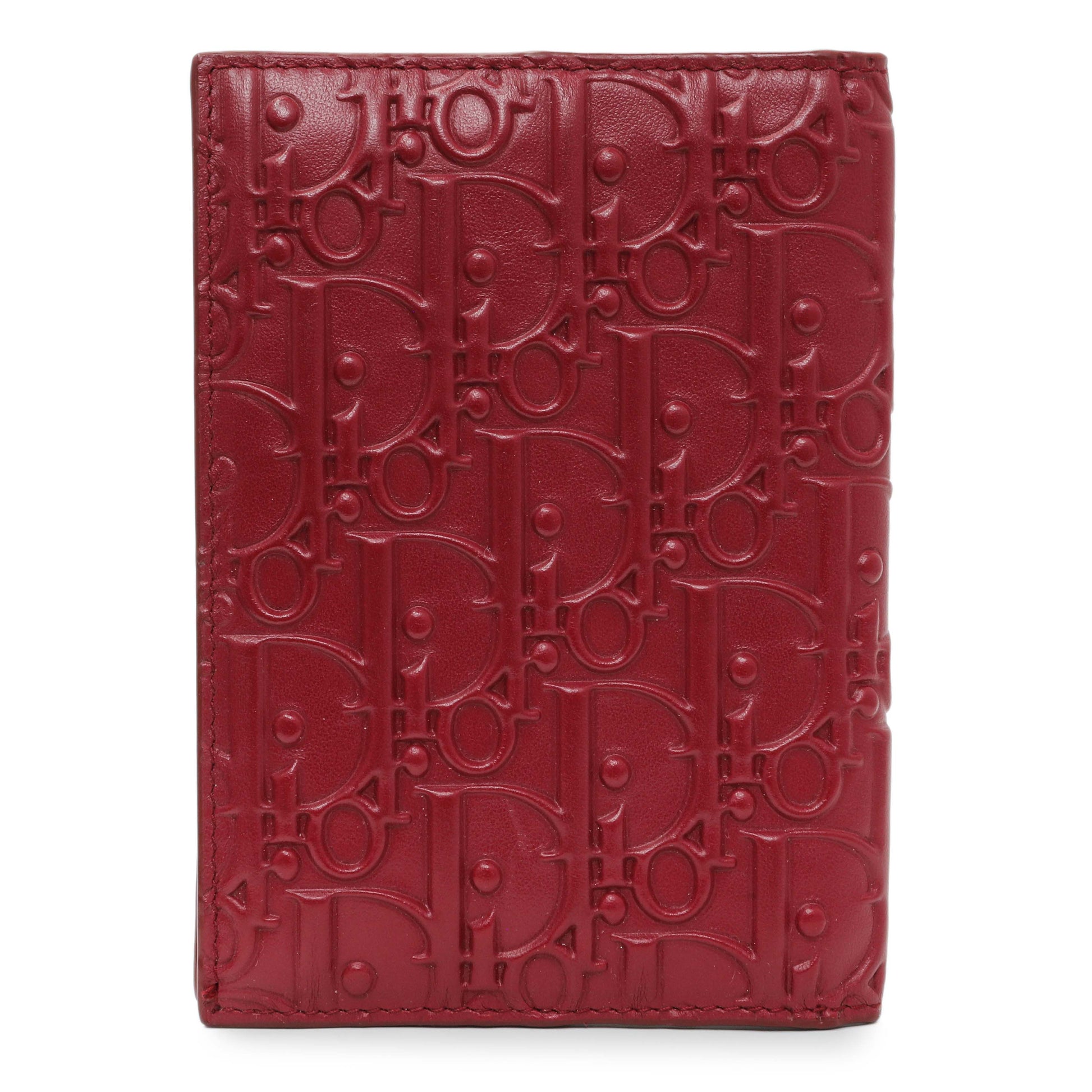 Exclusive Christian Dior Red Oblique Passport Holder — Side View