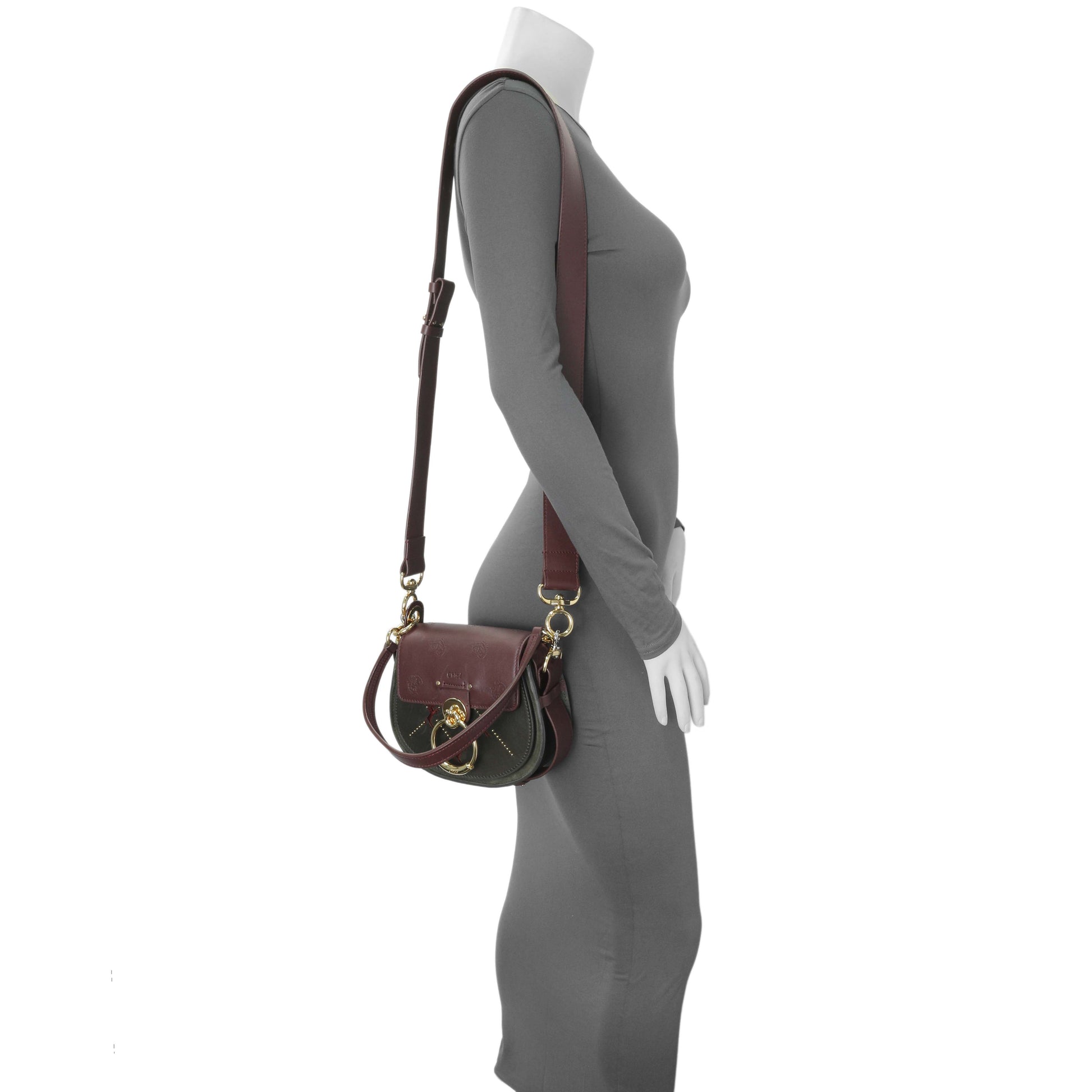 Exclusive Chloe Green Calfskin Little Horses Embroidered Small Tess Bag — Alternate View 12