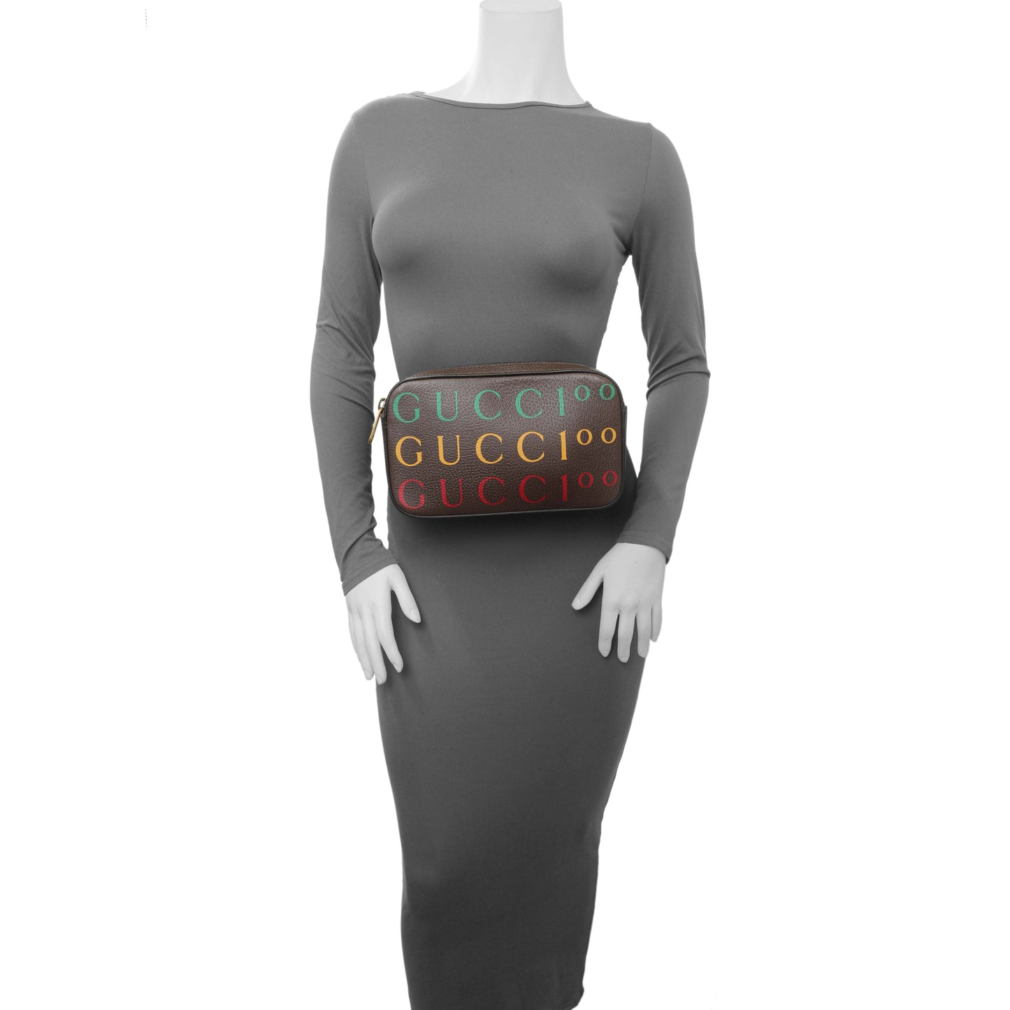 Exclusive Gucci Textured Dollar Calfskin Gucci 100 Aria Belt Bag — Lifestyle View