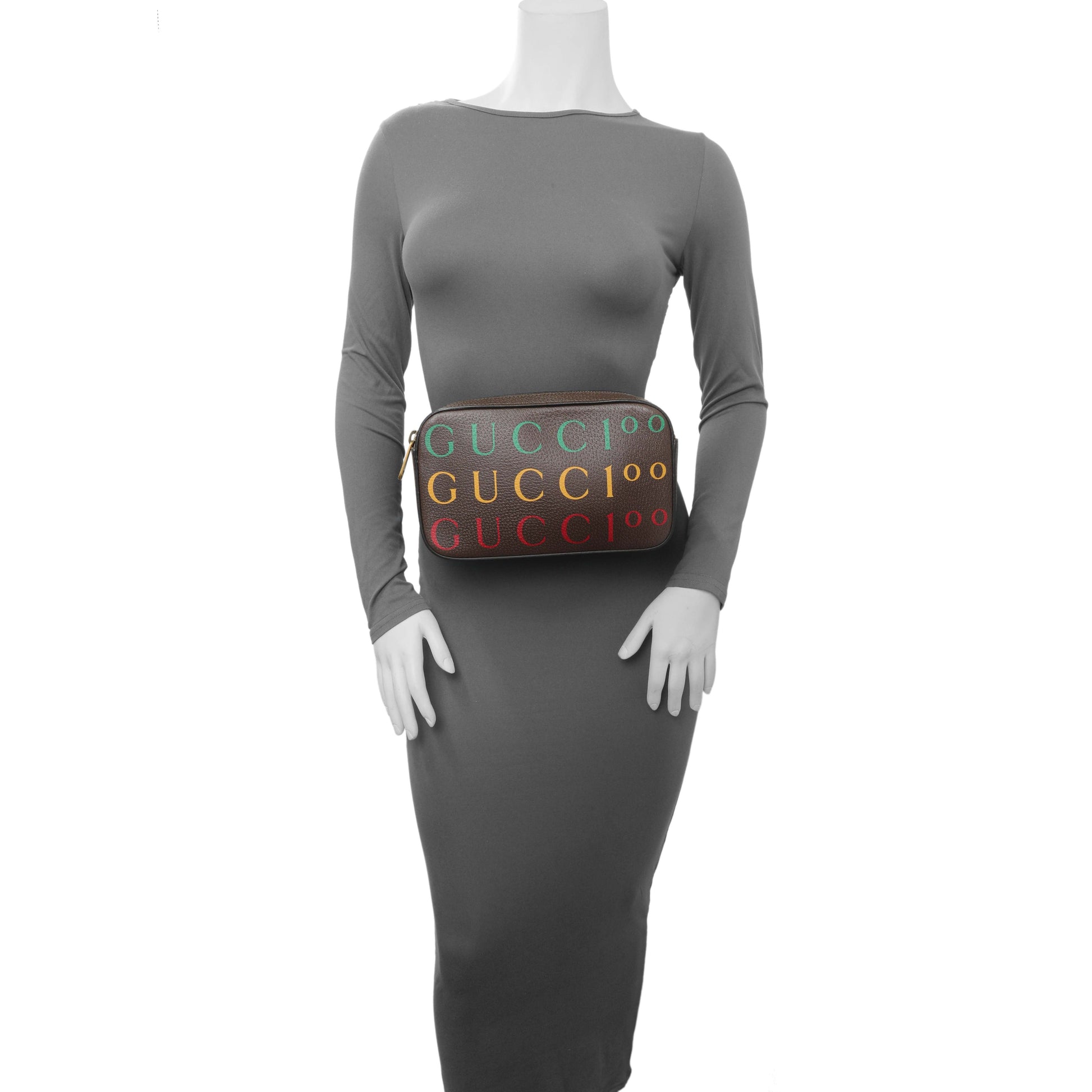 Exclusive Gucci Textured Dollar Calfskin Gucci 100 Aria Belt Bag — Lifestyle View