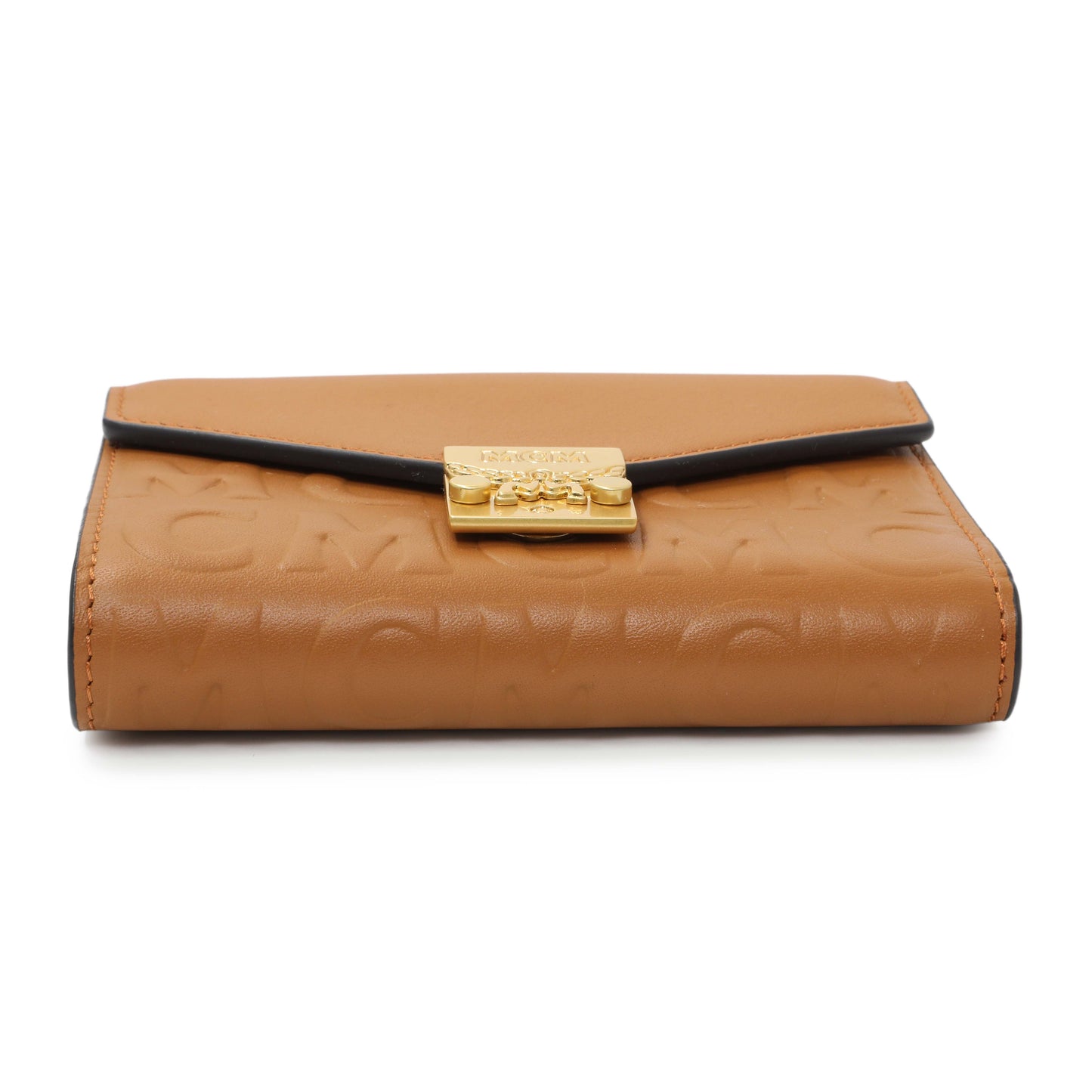 Exclusive MCM Cognac Visetos Tracy Wallet — Back View
