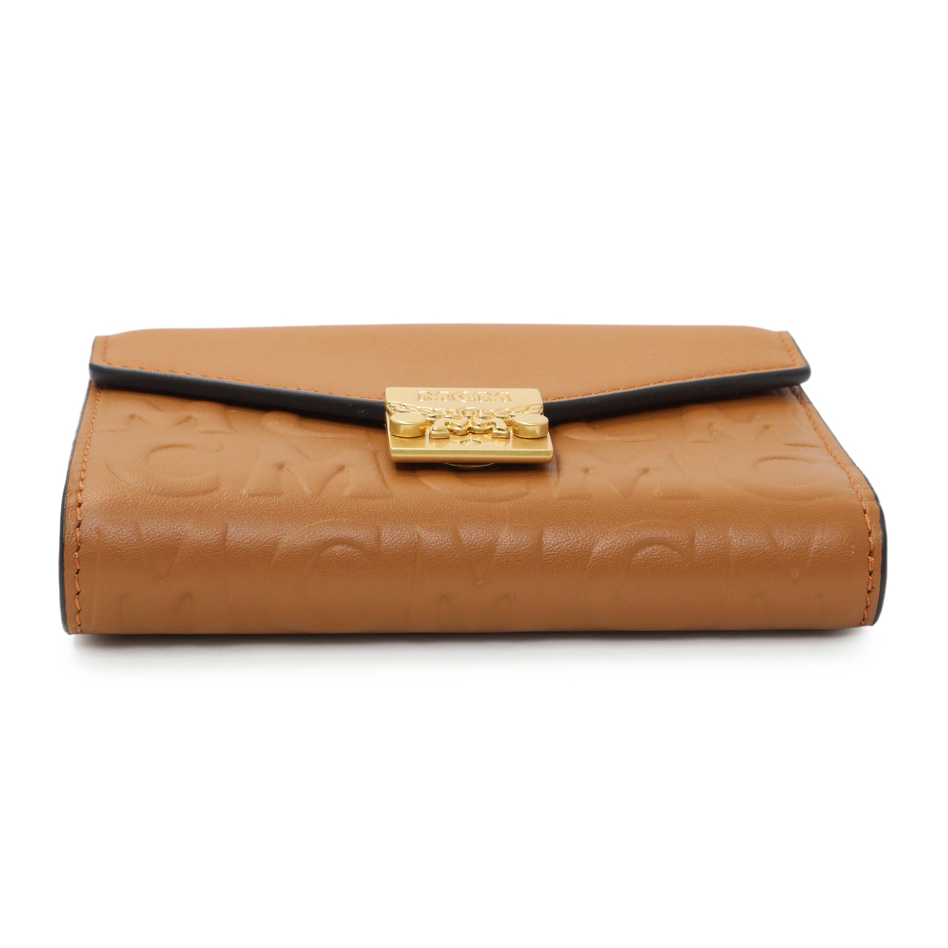 Exclusive MCM Cognac Visetos Tracy Wallet — Back View