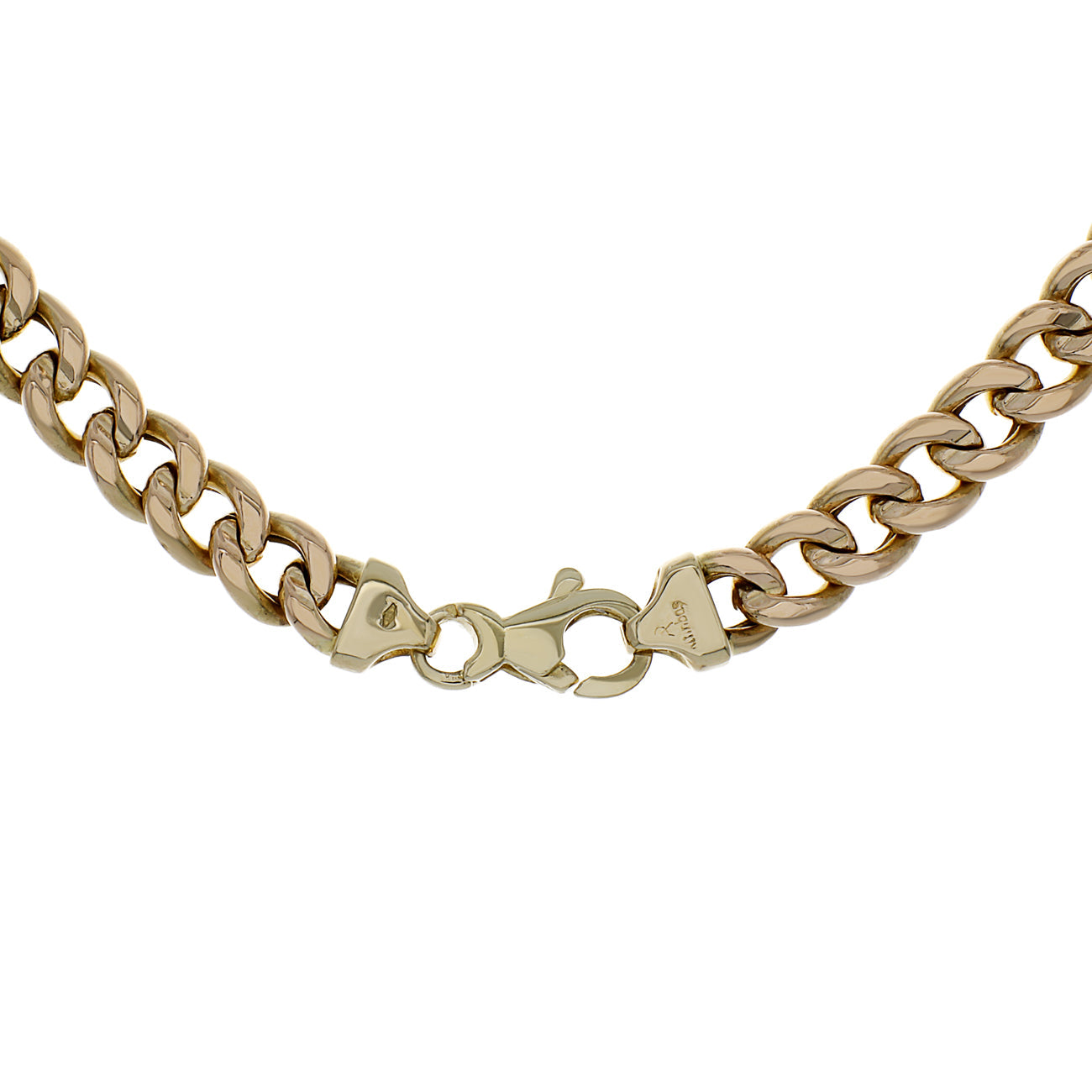 Exclusive 14K Rose Gold Curb Link Chain Necklace — Side View