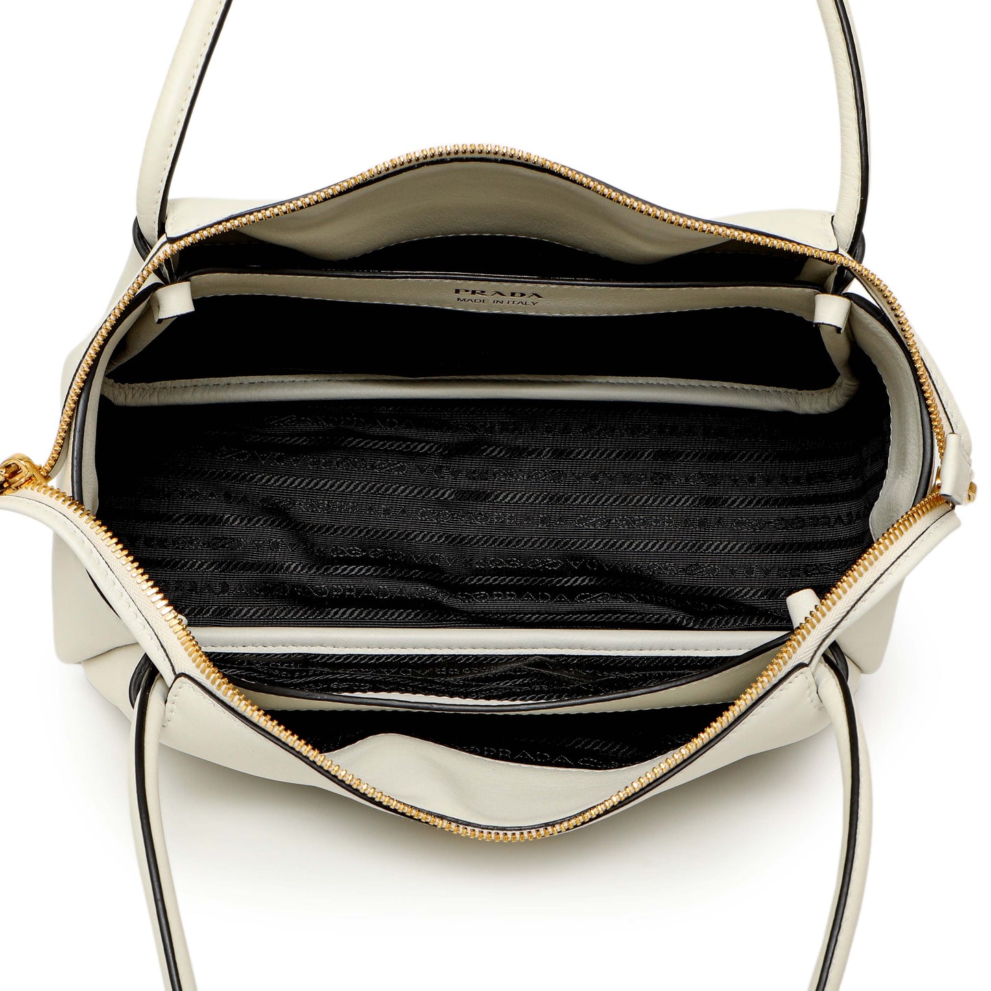Exclusive Prada White Soft Calfskin Medium Shoulder Bag — Top View