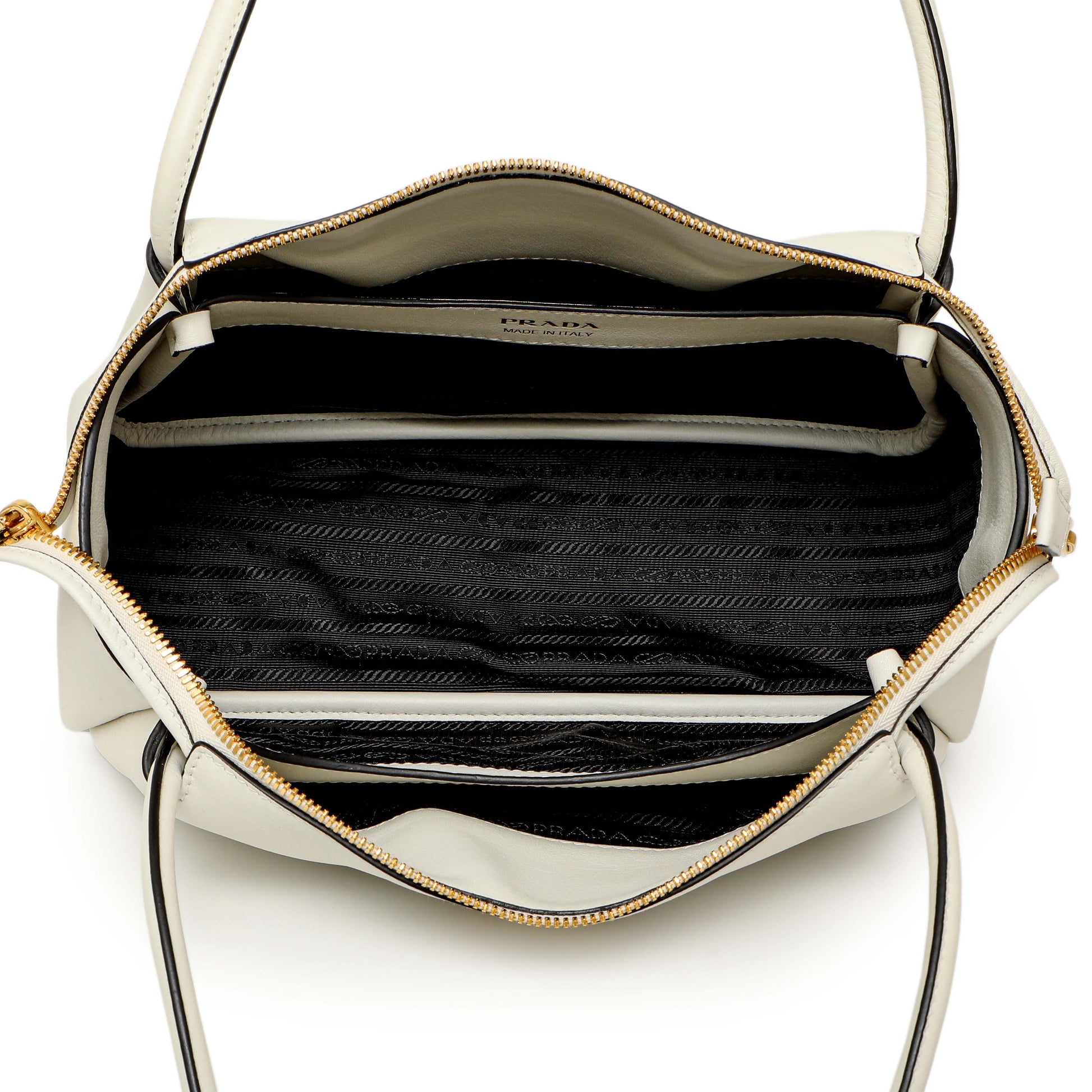 Exclusive Prada White Soft Calfskin Medium Shoulder Bag — Top View