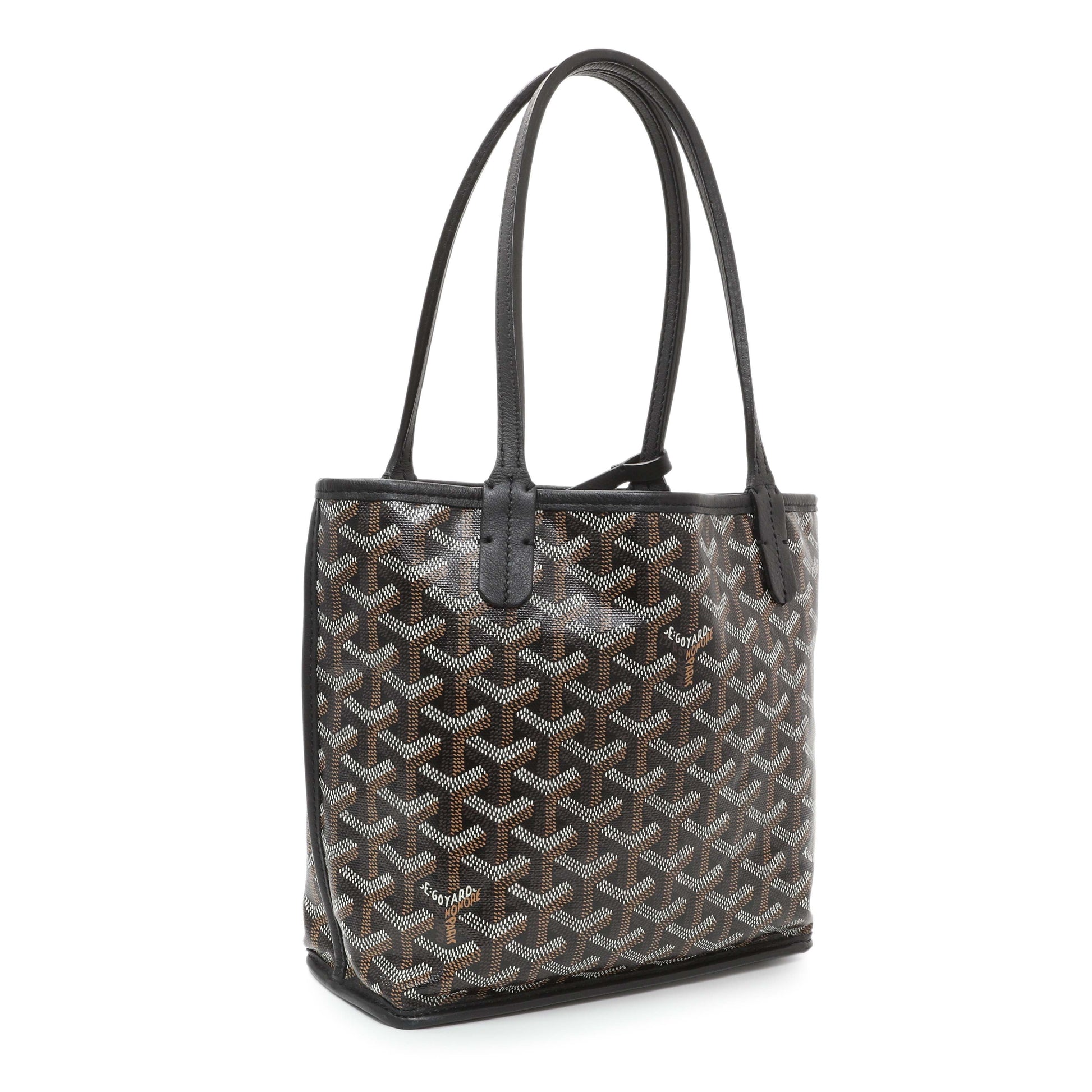 Exclusive Goyard Black Goyardine Reversible Mini Anjou — Side View