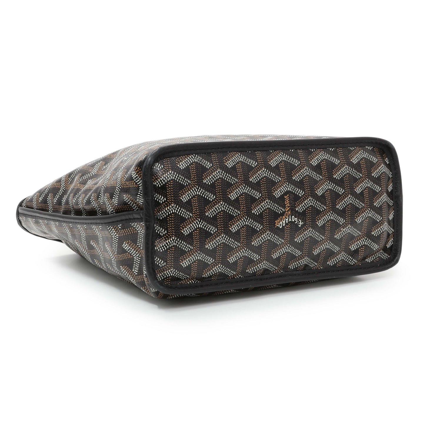 Exclusive Goyard Black Goyardine Reversible Mini Anjou — Back View