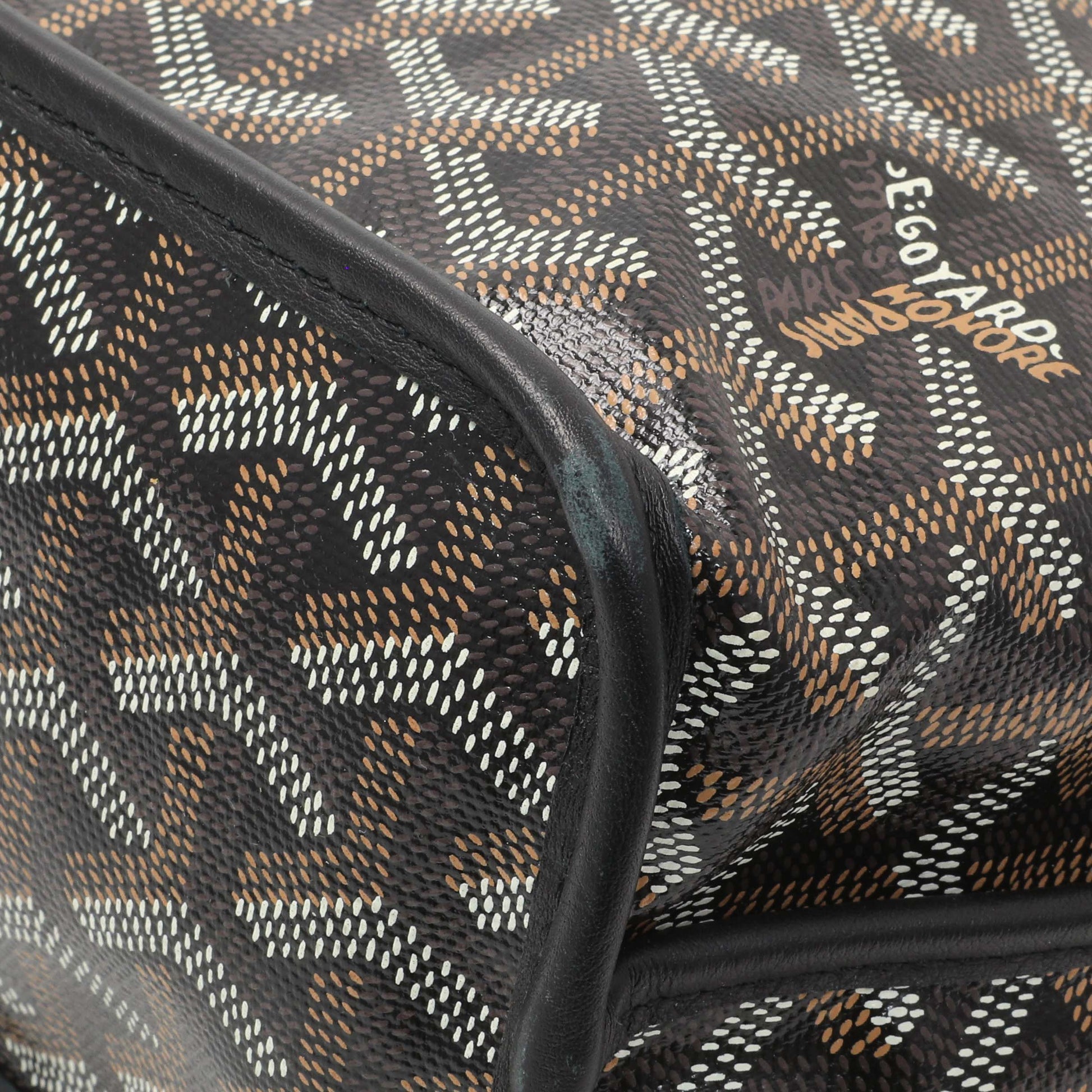 Exclusive Goyard Black Goyardine Reversible Mini Anjou — Detail View