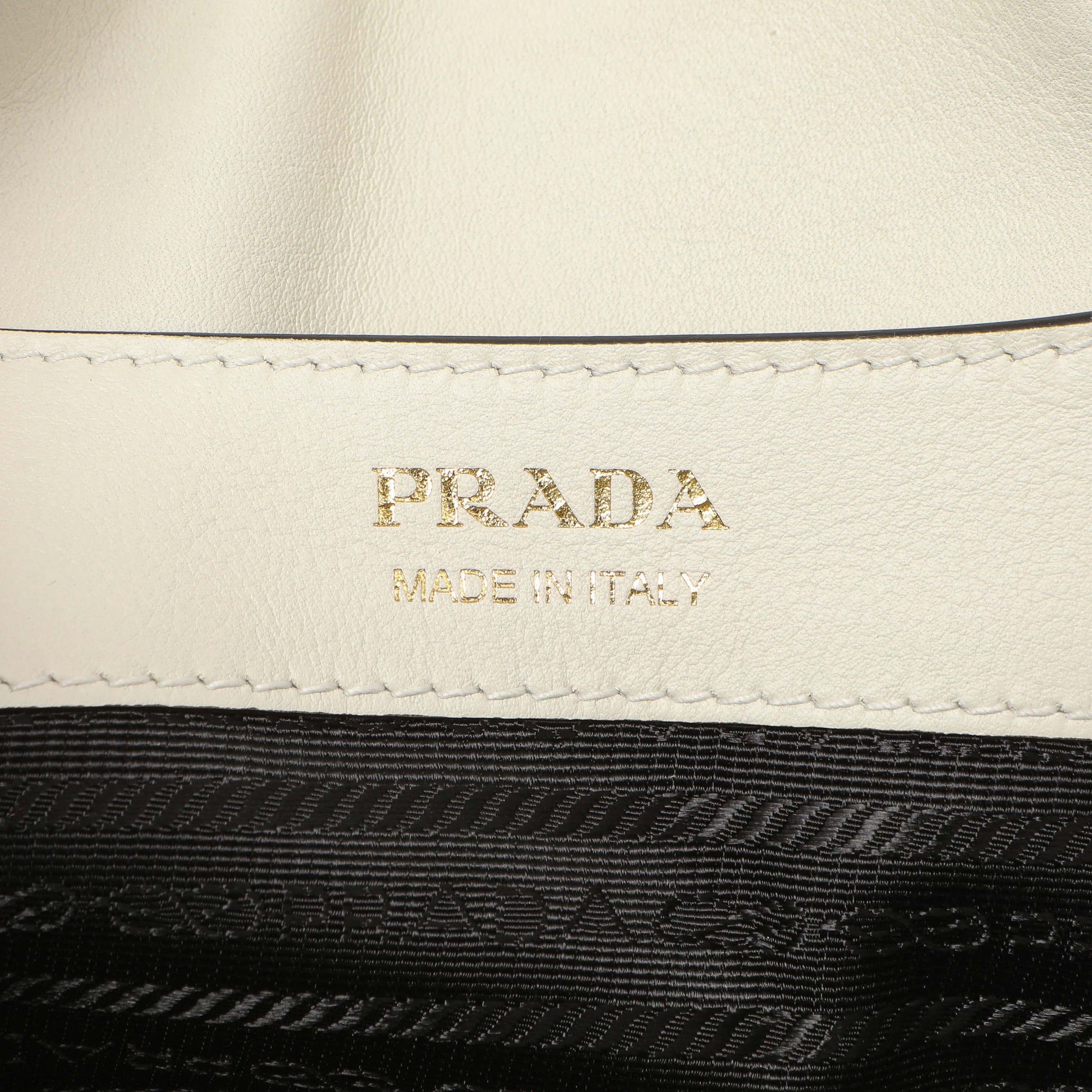 Exclusive Prada White Soft Calfskin Medium Shoulder Bag — Detail View