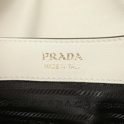 Exclusive Prada White Soft Calfskin Medium Shoulder Bag — Detail View