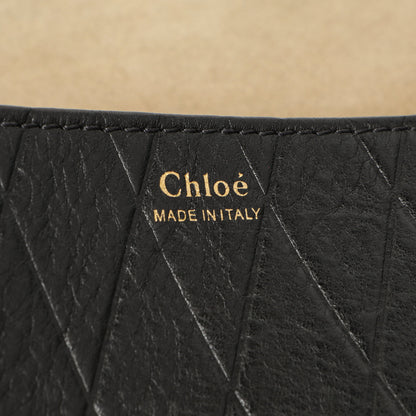 Exclusive Chloe Black Diamond Embossed Lambskin Drew Shoulder Bag — Lifestyle View