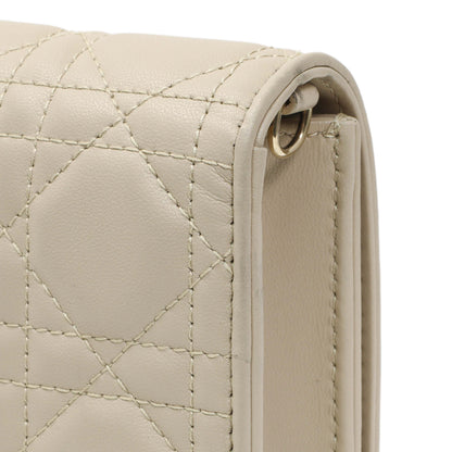 Exclusive Christian Dior Beige Lambskin Cannage Lady Dior Pouch — Alternate View 12