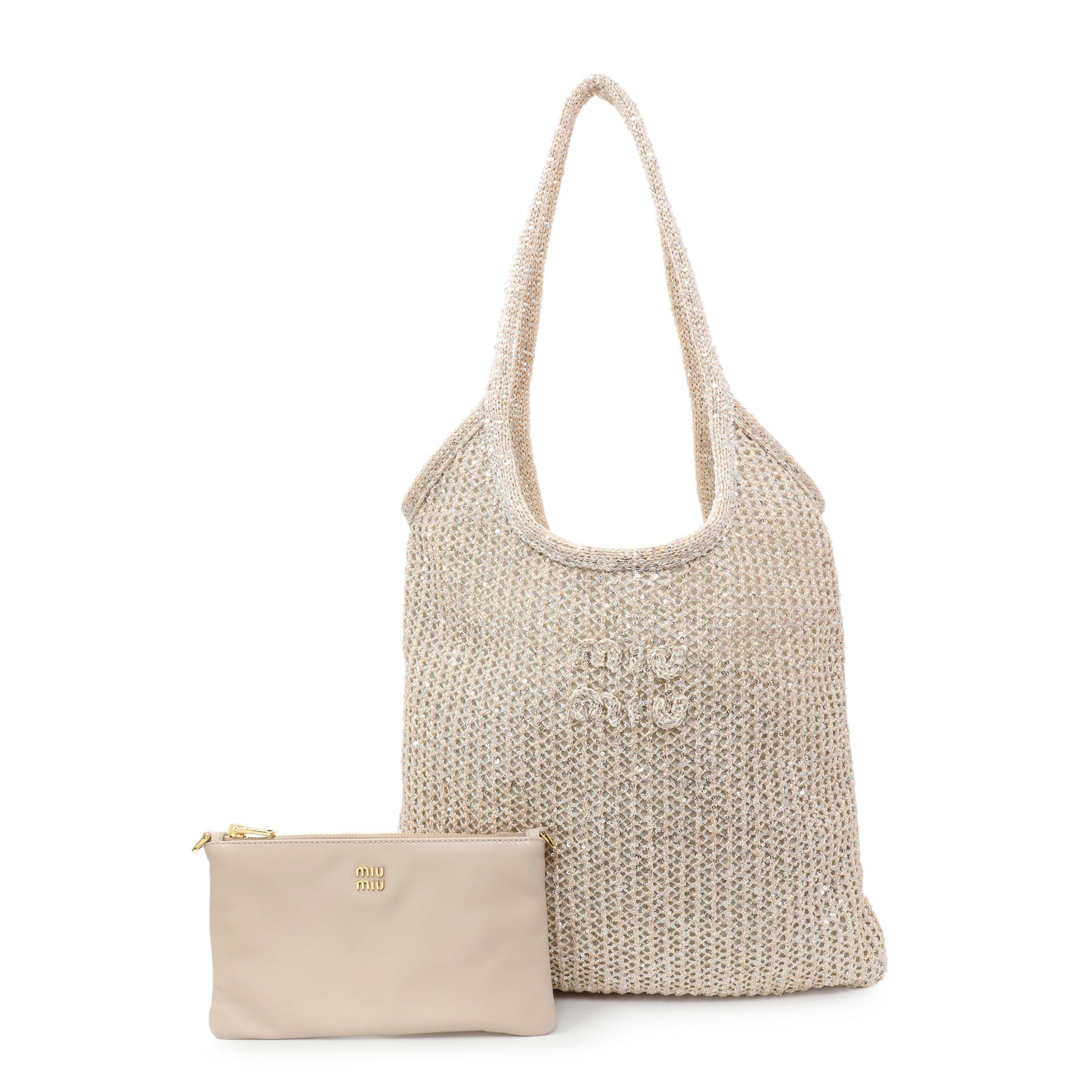 Exclusive Miu Miu Sequin Mesh Ivy Bag — Front View