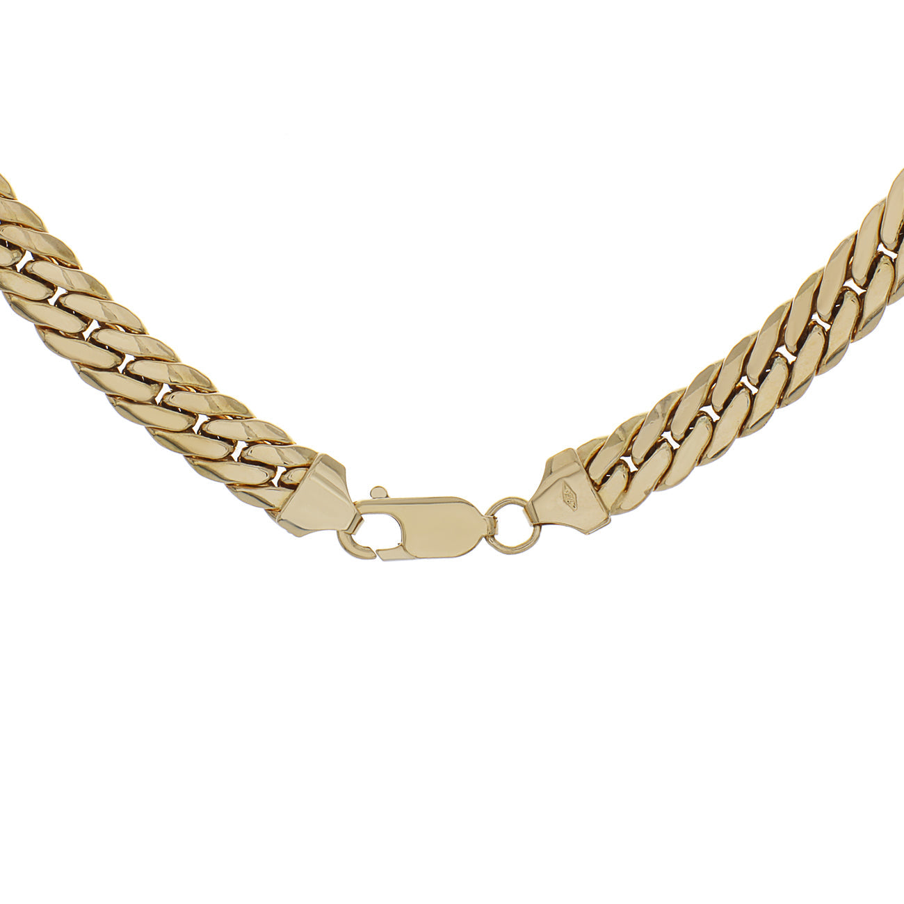 Exclusive 18K Yellow Gold Curb Link Chain — Side View