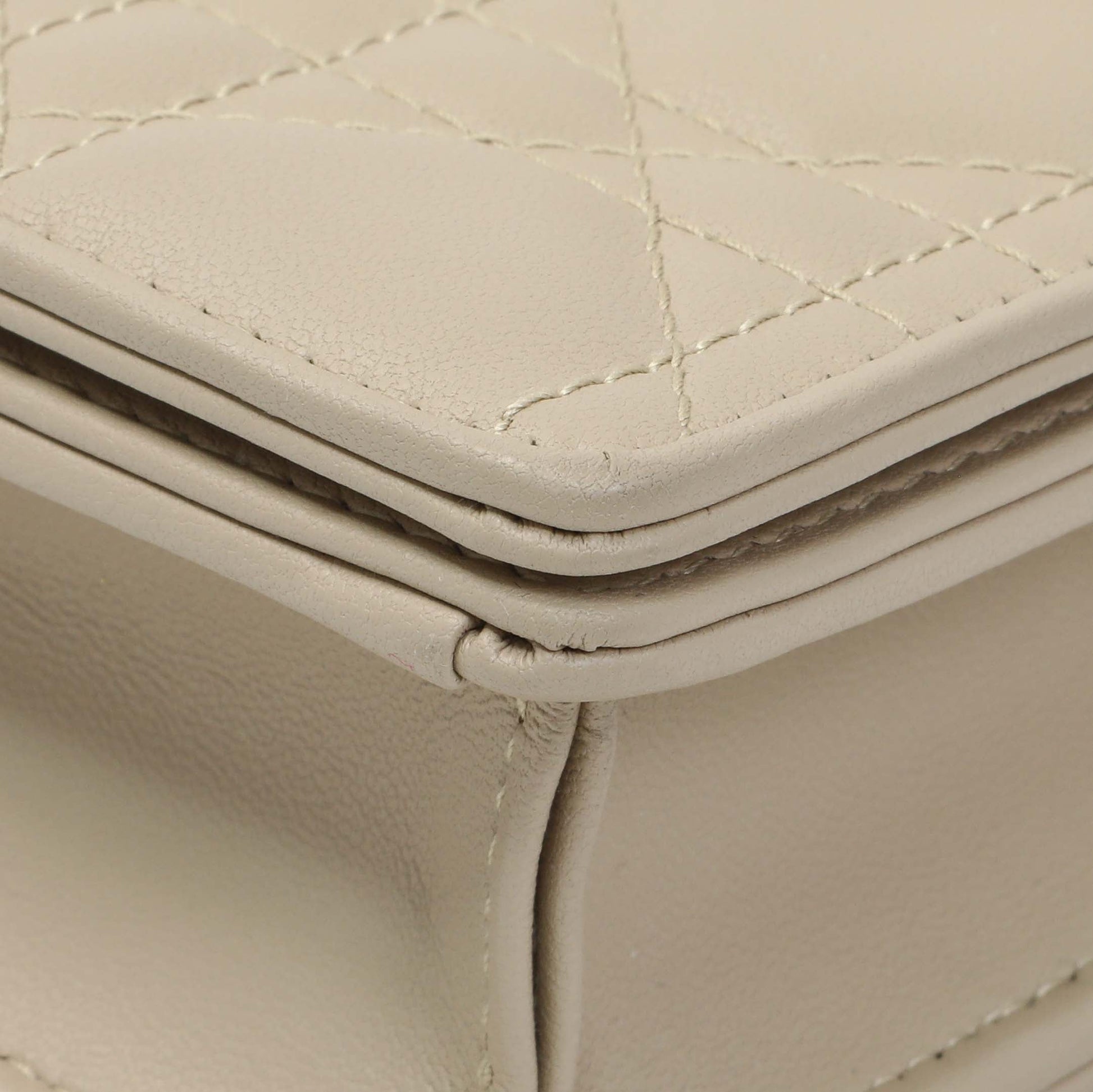Exclusive Christian Dior Beige Lambskin Cannage Lady Dior Pouch — Alternate View 7