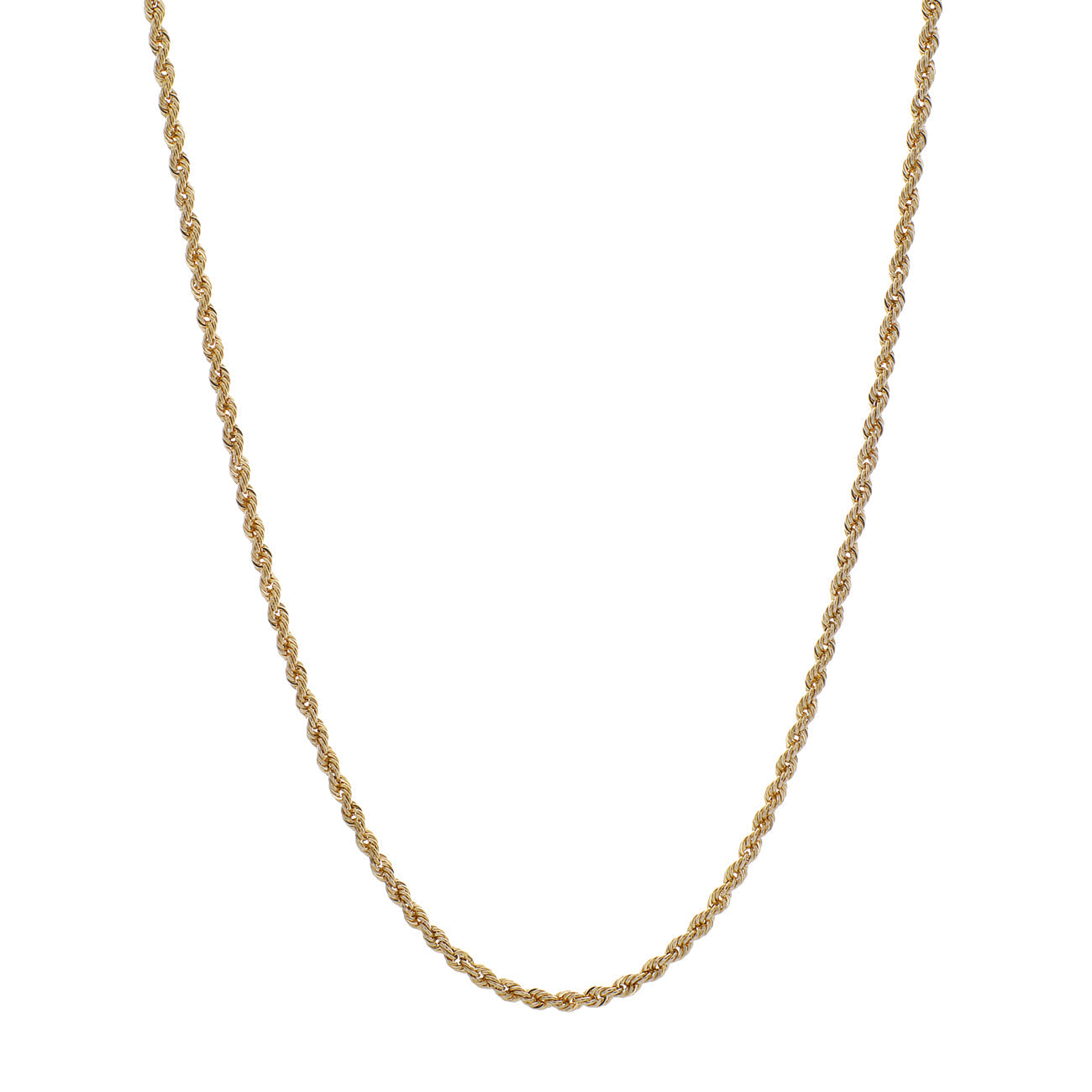 Exclusive 10K Yellow Gold Rope Chain — Front View